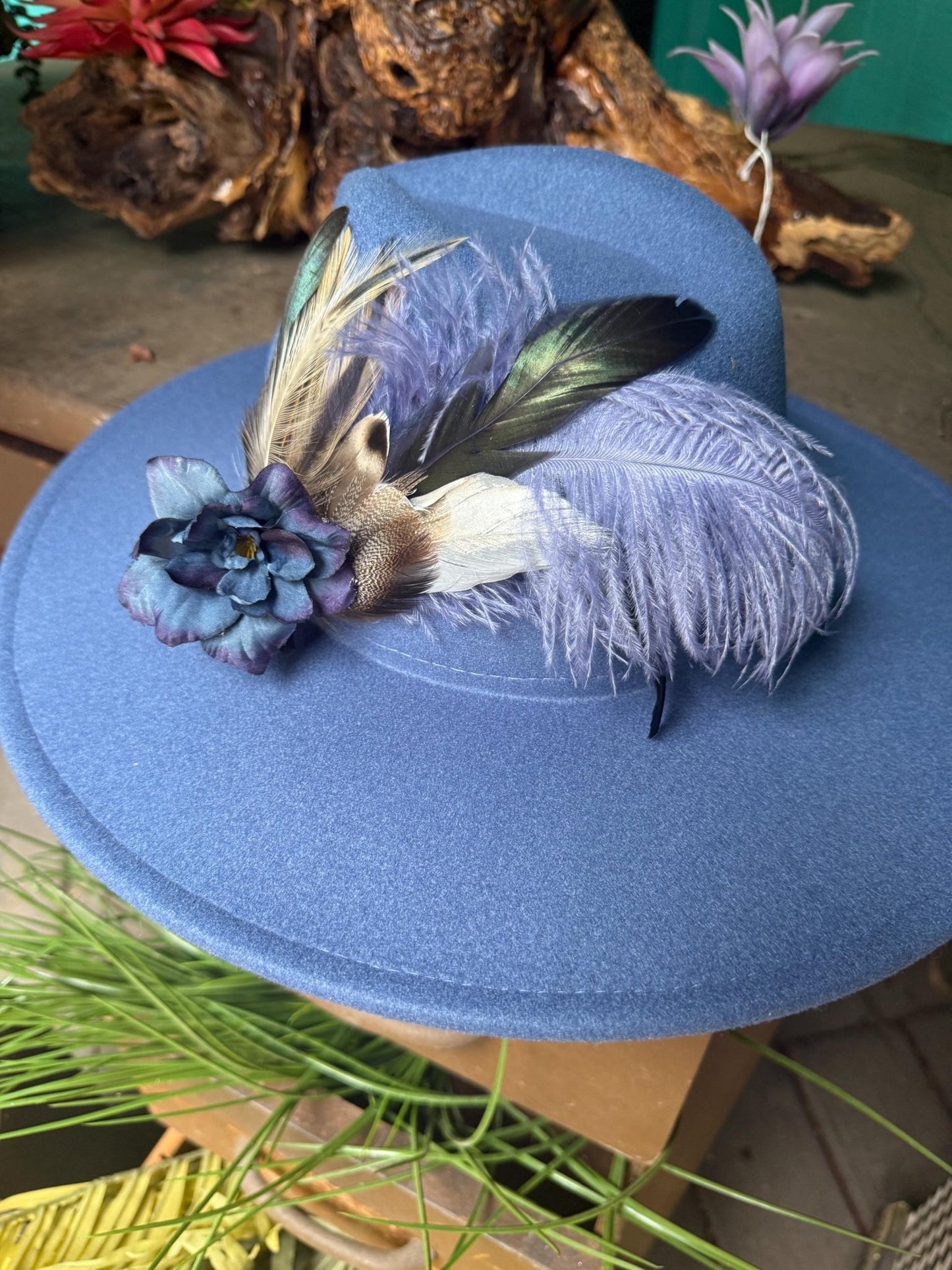 Moody Blues Hat Pin - Turquoise and Tinsel-Home of Mad Gringa Hat Bar