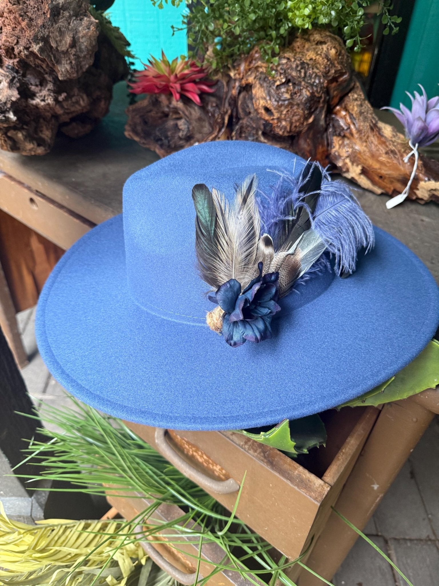 Moody Blues Hat Pin - Turquoise and Tinsel-Home of Mad Gringa Hat Bar