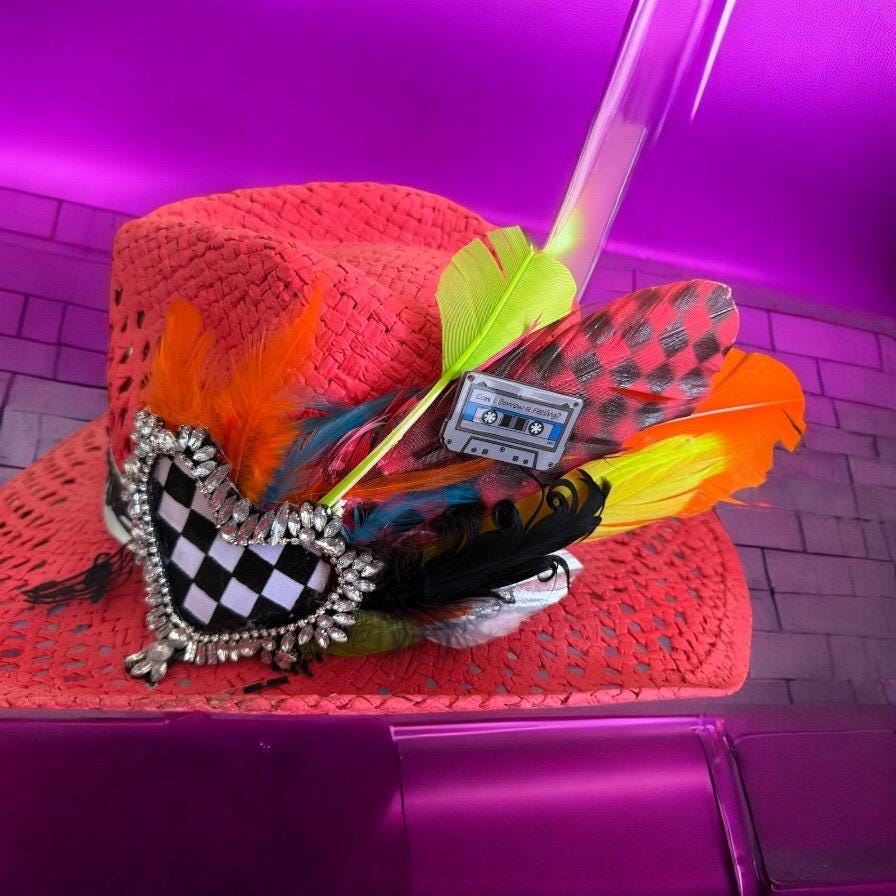 Neon Moon - Turquoise and Tinsel-Home of Mad Gringa Hat Bar