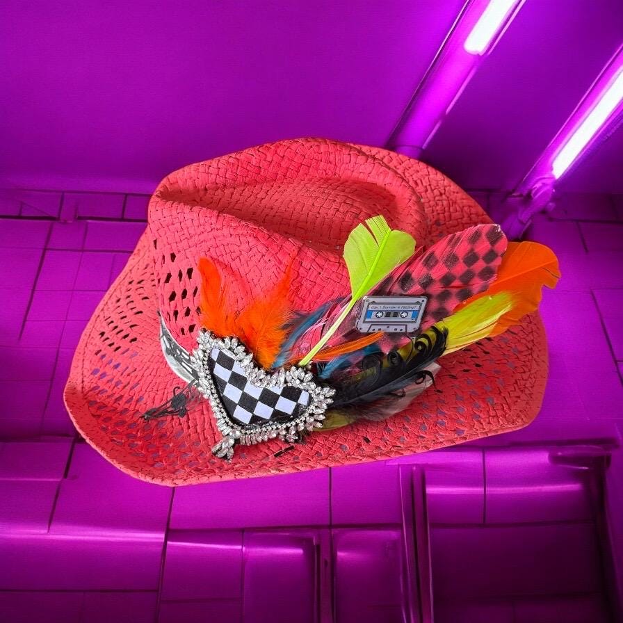 Neon Moon - Turquoise and Tinsel-Home of Mad Gringa Hat Bar