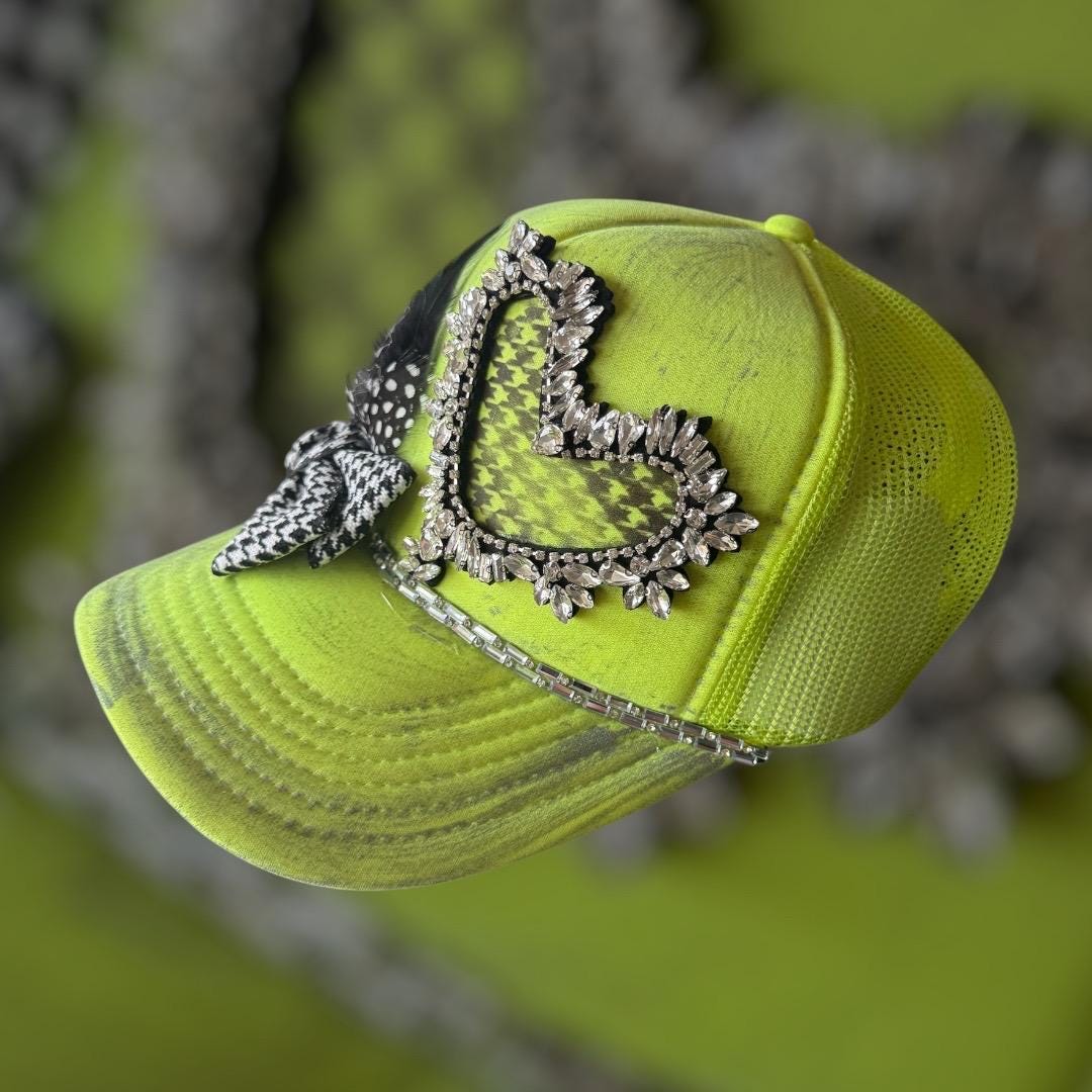 Neon Preppy Trucker Hat - Turquoise and Tinsel-Home of Mad Gringa Hat Bar