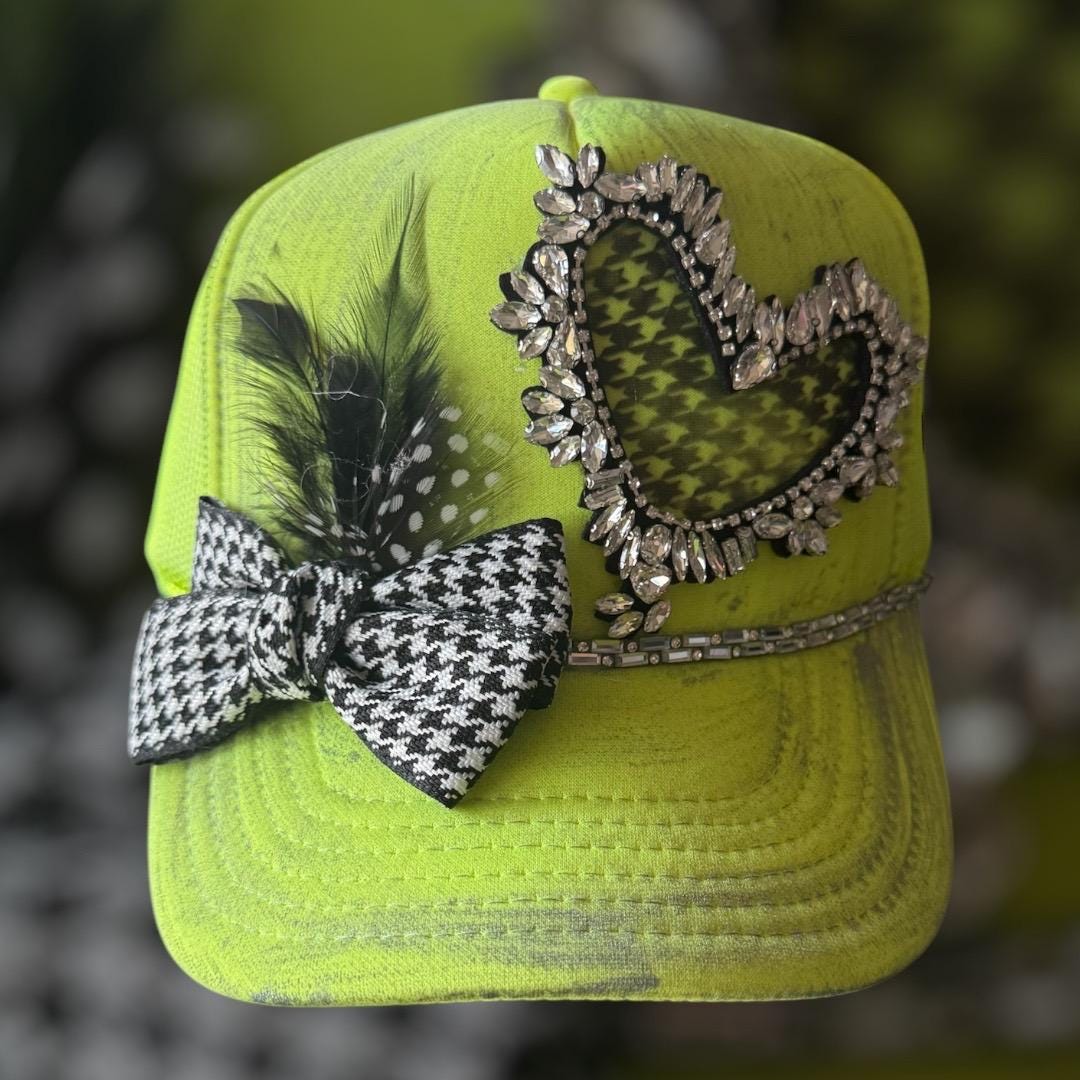Neon Preppy Trucker Hat - Turquoise and Tinsel-Home of Mad Gringa Hat Bar