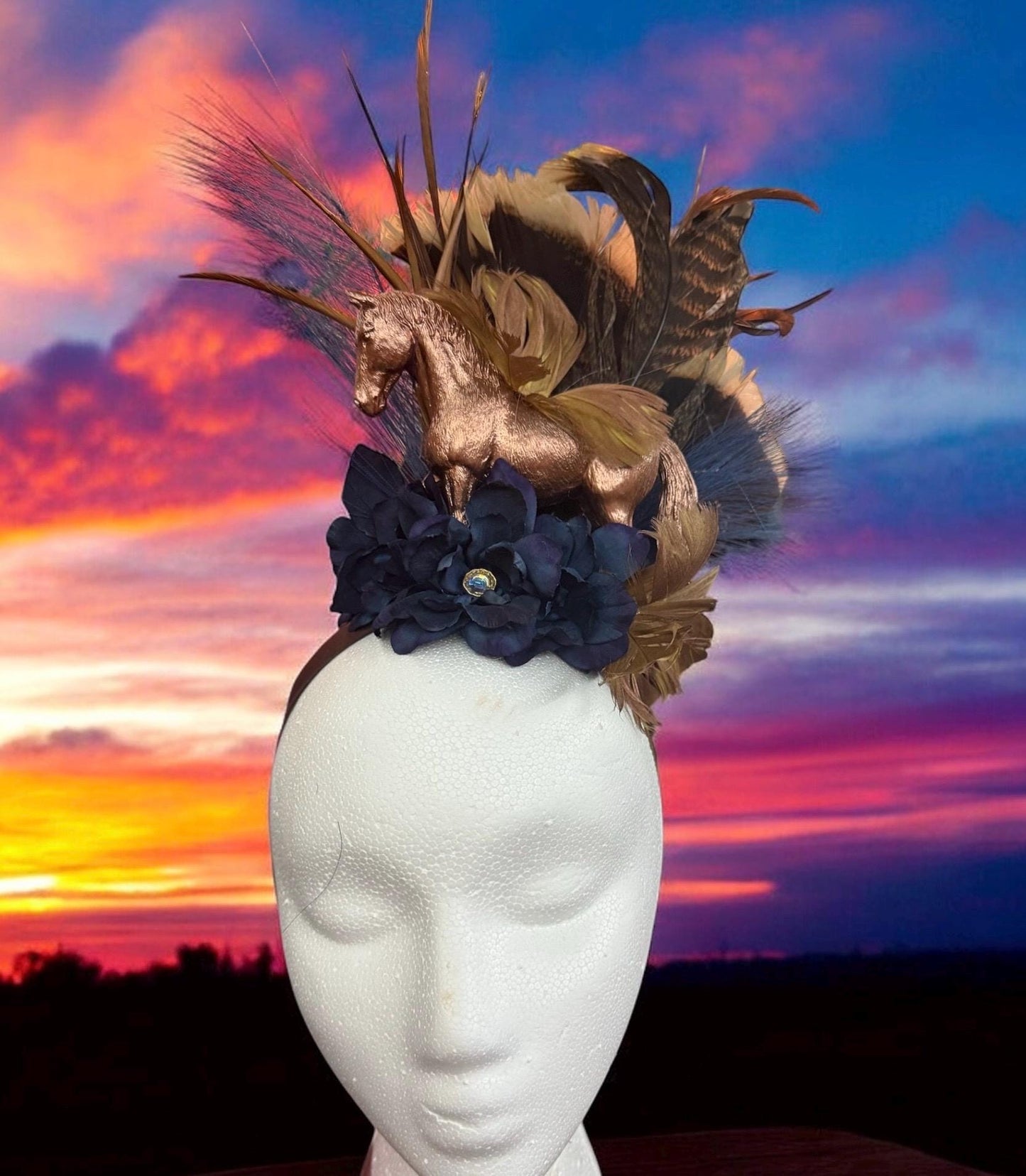 Off To The Races Derby Headband - Turquoise and Tinsel-Home of Mad Gringa Hat Bar