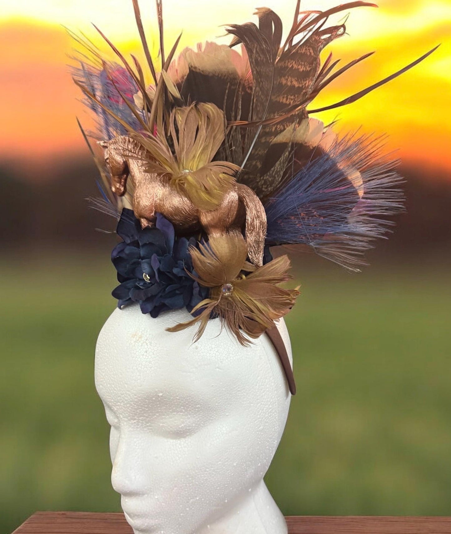 Off To The Races Derby Headband - Turquoise and Tinsel-Home of Mad Gringa Hat Bar