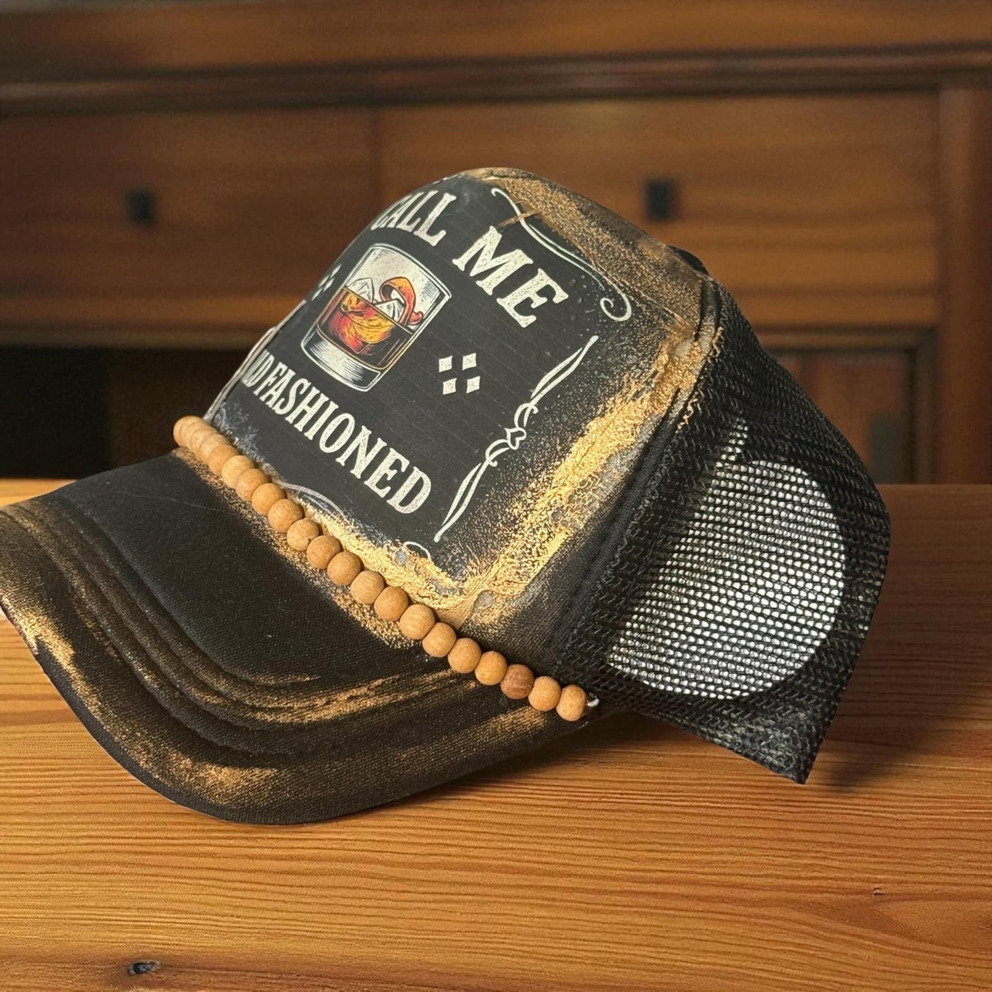 Old Fashion Trucker Hat - Turquoise and Tinsel-Home of Mad Gringa Hat Bar