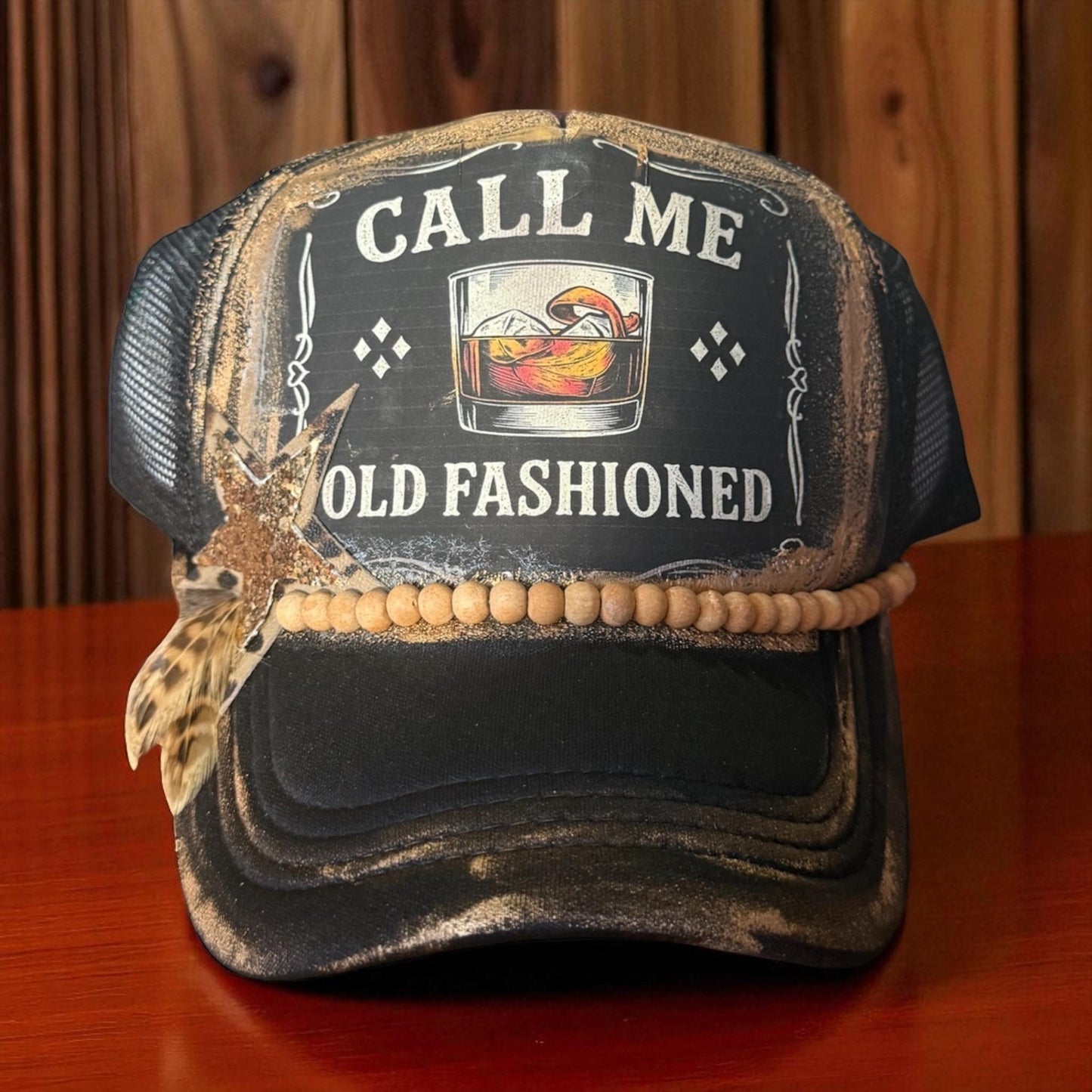 Old Fashion Trucker Hat - Turquoise and Tinsel-Home of Mad Gringa Hat Bar