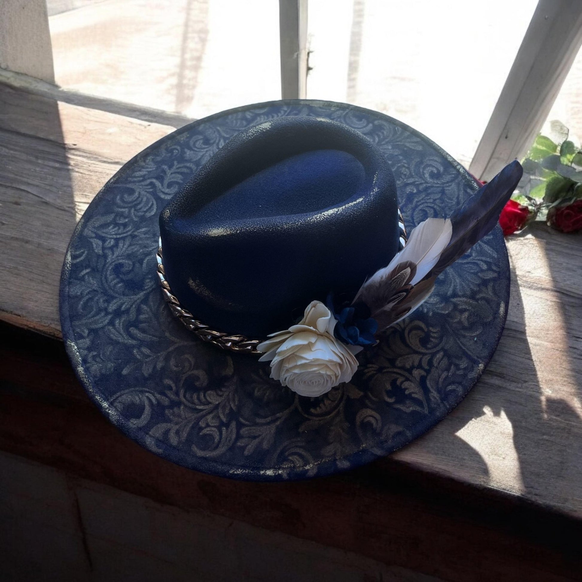 Once in a Blue Moon - Turquoise and Tinsel-Home of Mad Gringa Hat Bar