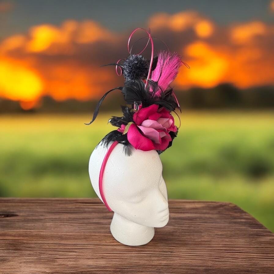 Pink Lady Derby Headband - Turquoise and Tinsel-Home of Mad Gringa Hat Bar