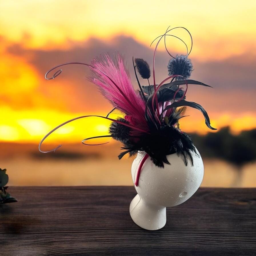Pink Lady Derby Headband - Turquoise and Tinsel-Home of Mad Gringa Hat Bar