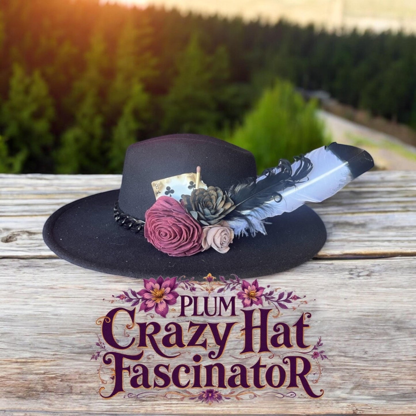 Plum Crazy Hat Fascinator - Turquoise and Tinsel-Home of Mad Gringa Hat Bar