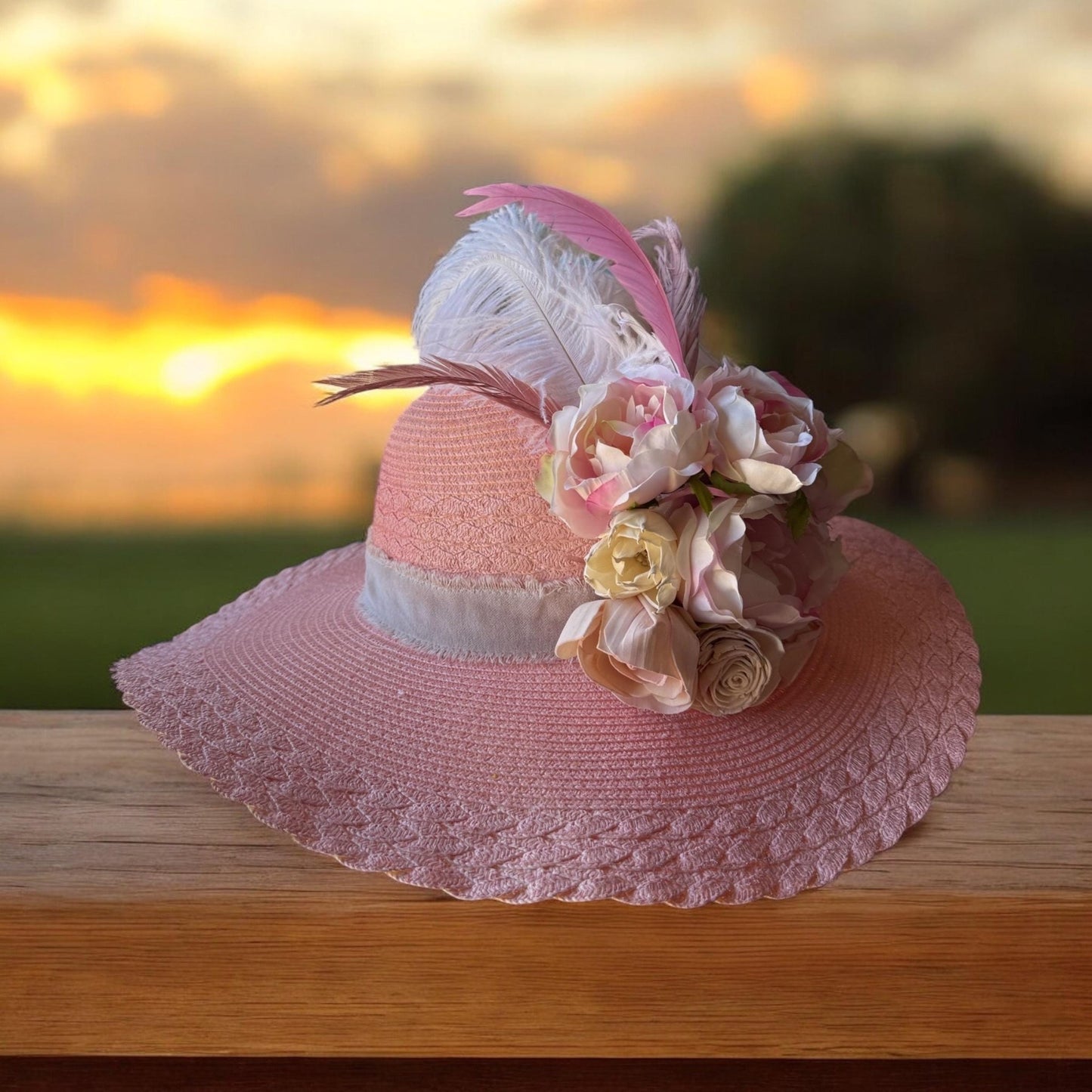 Pretty in Pink Derby Hat - Turquoise and Tinsel-Home of Mad Gringa Hat Bar