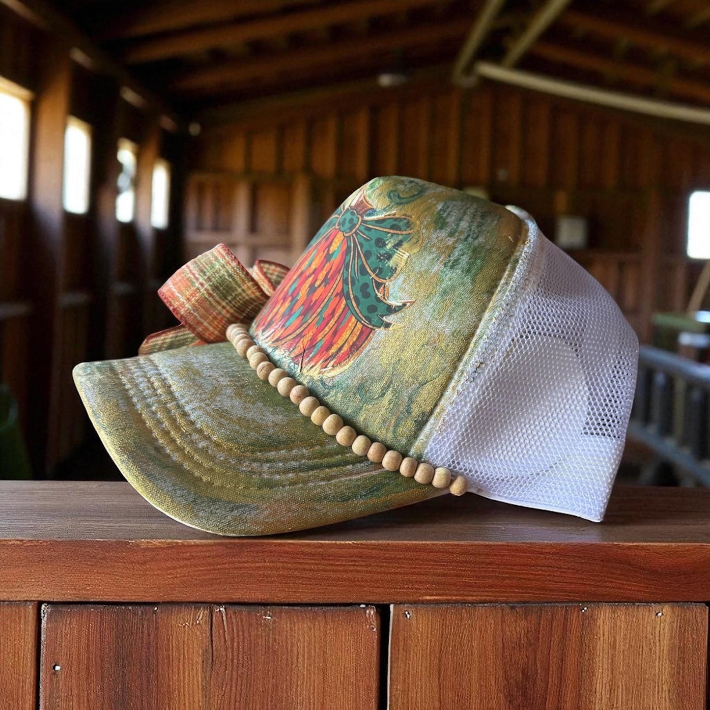 Pumpkin Patch Trucker Hat - Turquoise and Tinsel-Home of Mad Gringa Hat Bar