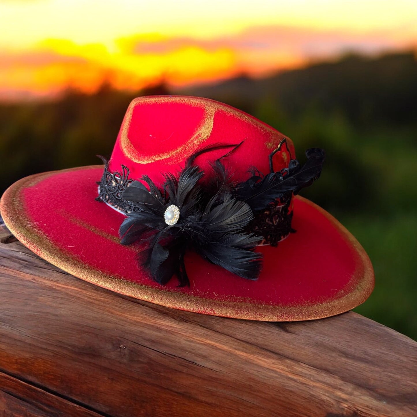 Red Roses Rancher Hat - Mad Gringa Hats & Boutique