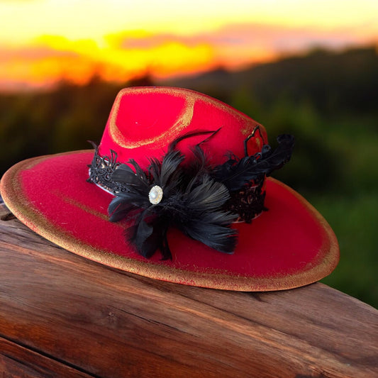 Red Roses Rancher Hat - Mad Gringa Hats & Boutique