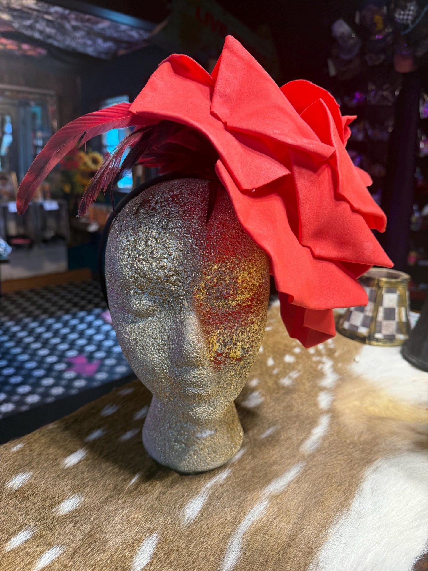Rose Derby Headband - Turquoise and Tinsel-Home of Mad Gringa Hat Bar