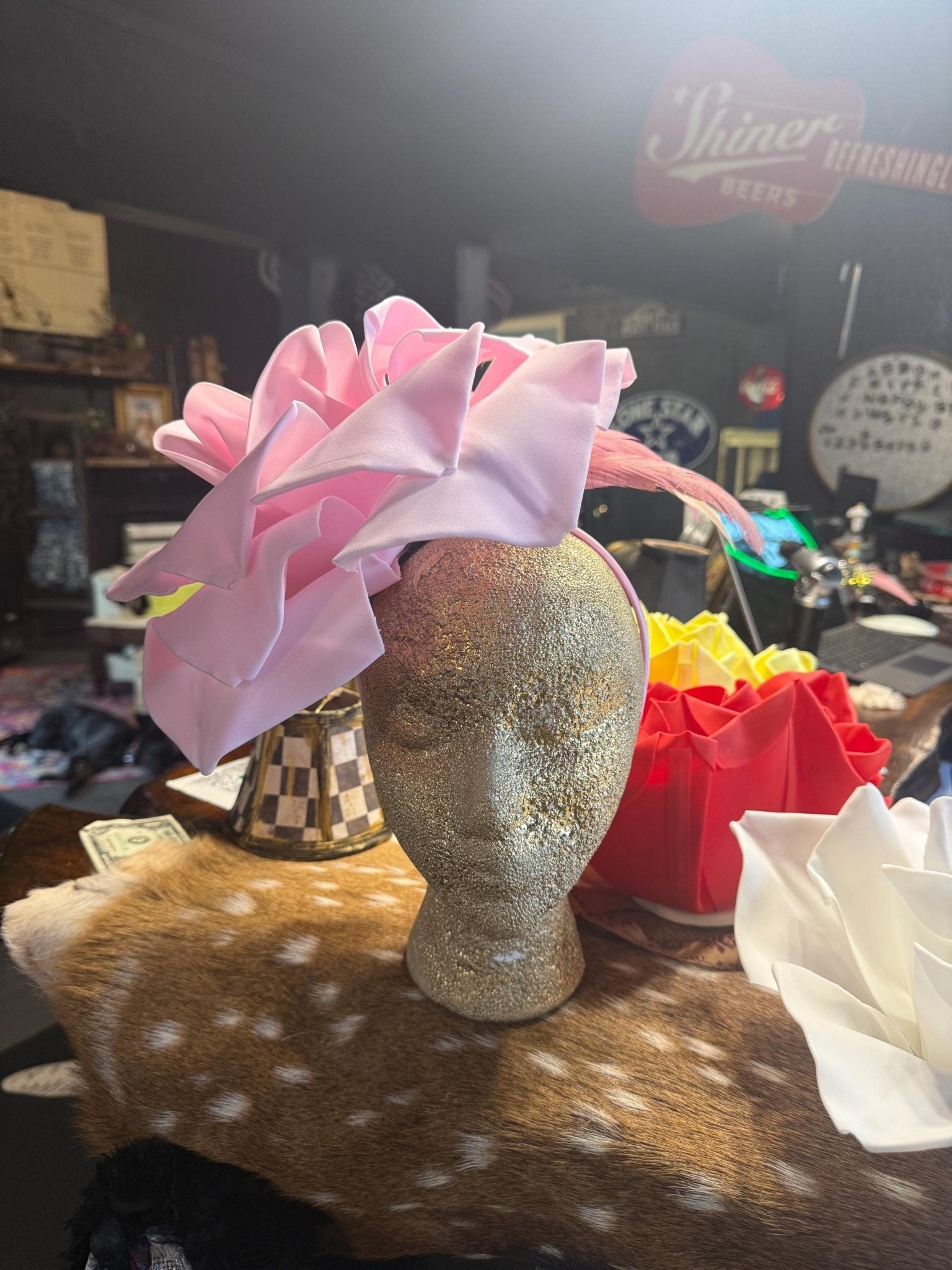 Rose Derby Headband - Turquoise and Tinsel-Home of Mad Gringa Hat Bar