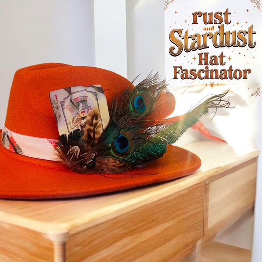 Rust and Stardust Fascinator - Turquoise and Tinsel-Home of Mad Gringa Hat Bar