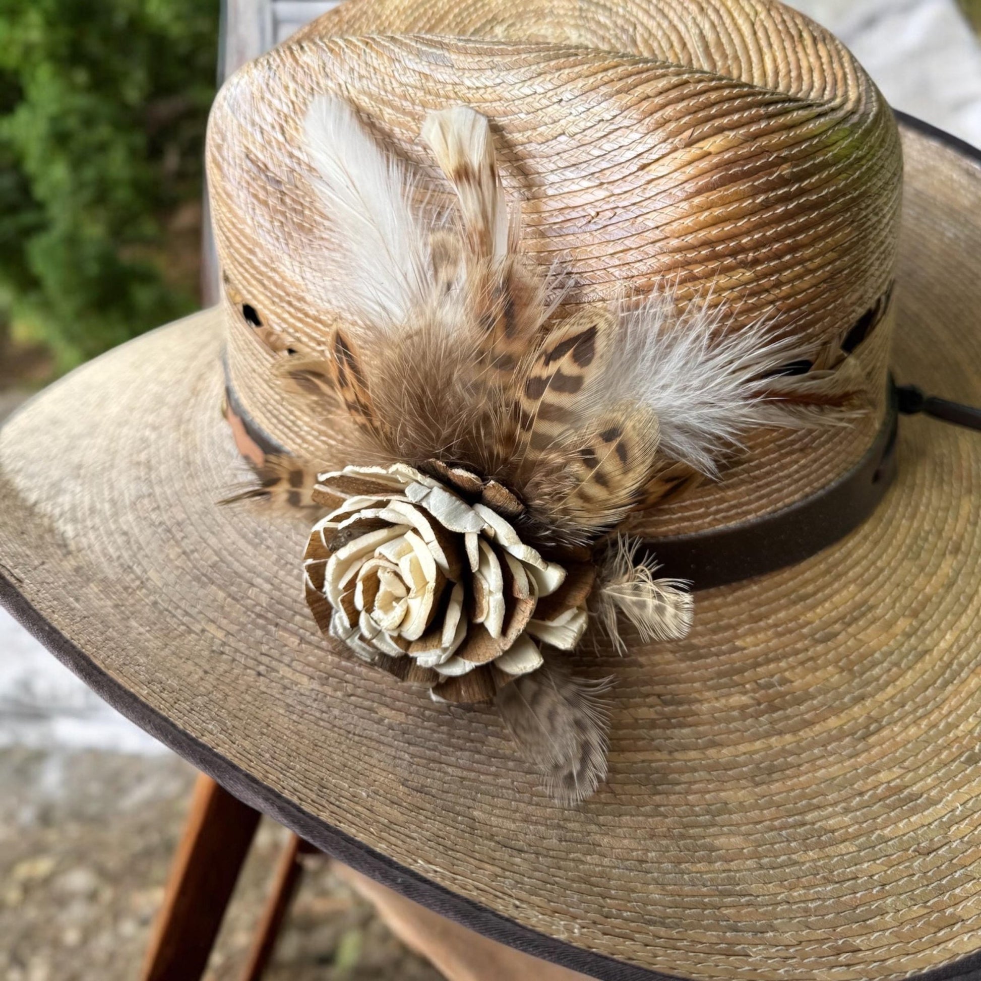 Rustic Rose Hat Pin - Turquoise and Tinsel-Home of Mad Gringa Hat Bar