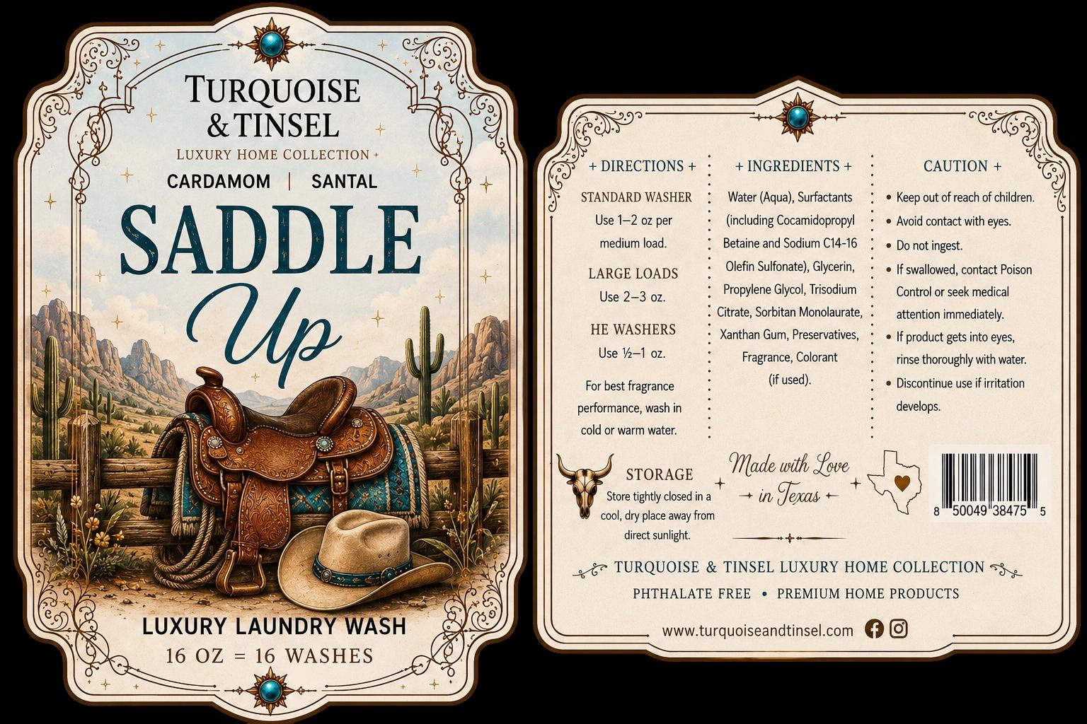 Saddle Up Luxury Laundry Wash - Turquoise and Tinsel-Home of Mad Gringa Hat Bar