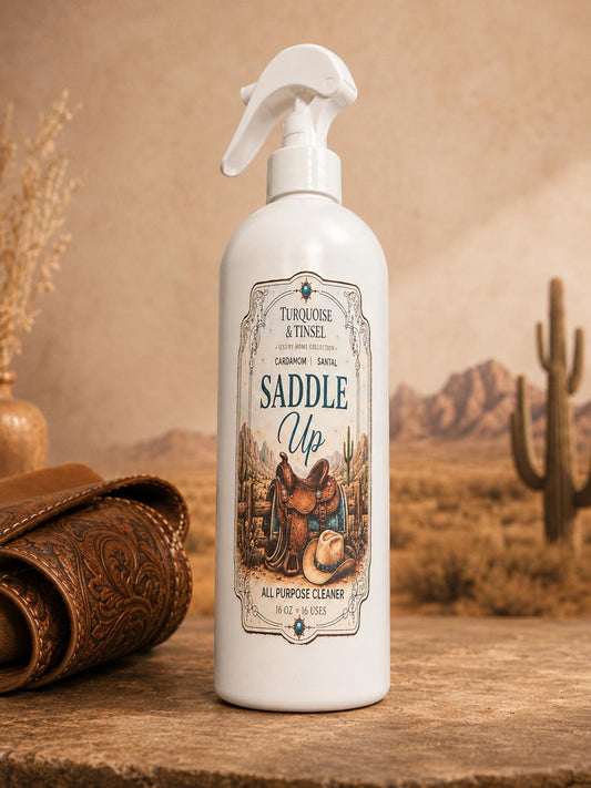 Saddle Up Luxury Surface Cleaner - Turquoise and Tinsel-Home of Mad Gringa Hat Bar