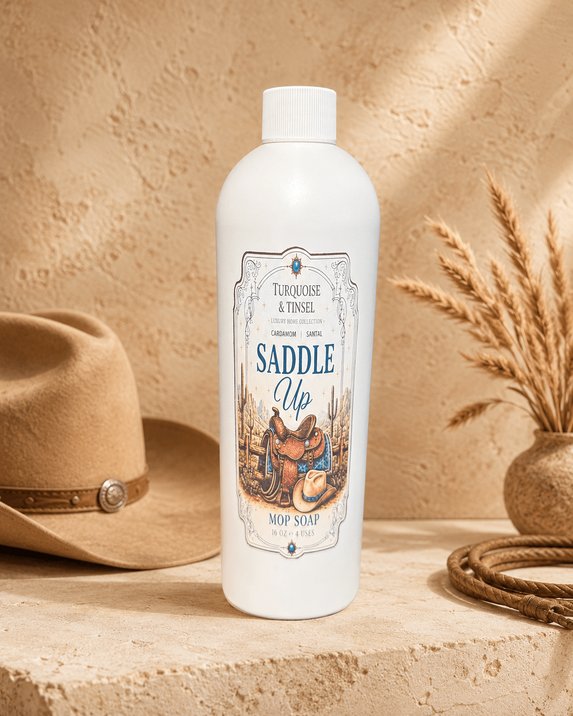 Saddle Up Mop Soap - Turquoise and Tinsel-Home of Mad Gringa Hat Bar
