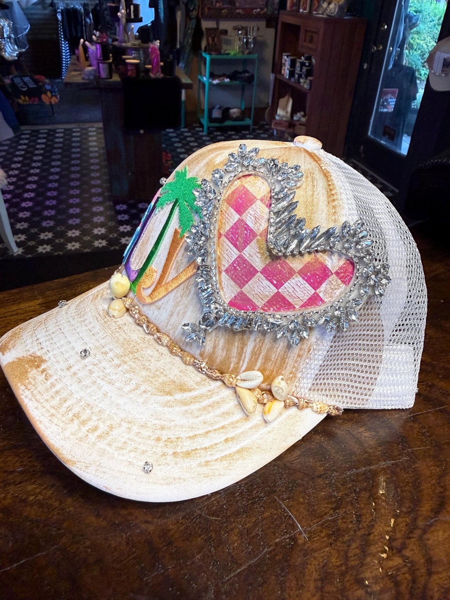 Salty Trucker Hat - Turquoise and Tinsel-Home of Mad Gringa Hat Bar