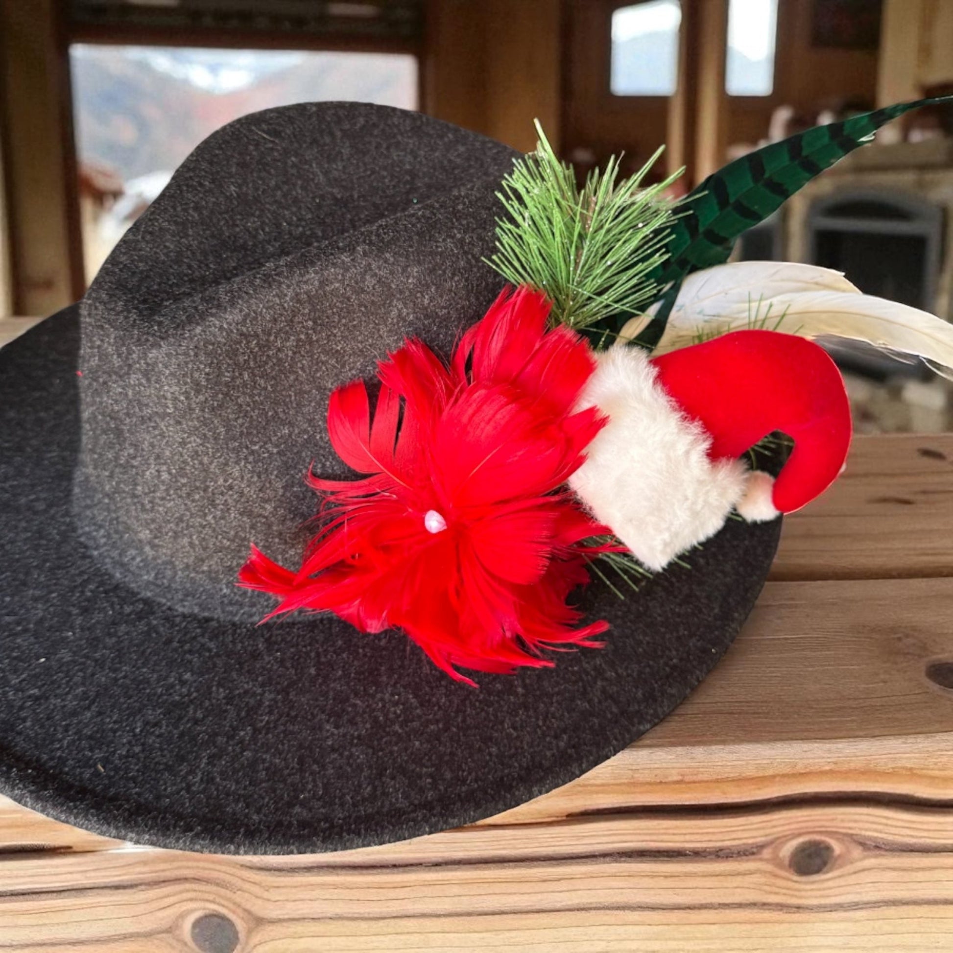 Santa’s Hat Hat Fascinator - Mad Gringa Hats & Boutique