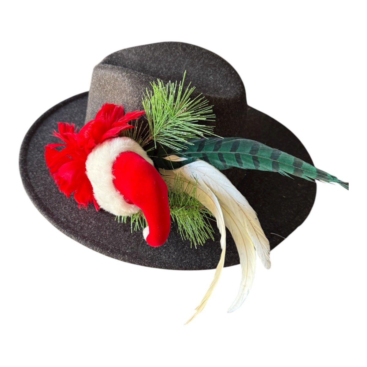 Santa’s Hat Hat Fascinator - Mad Gringa Hats & Boutique