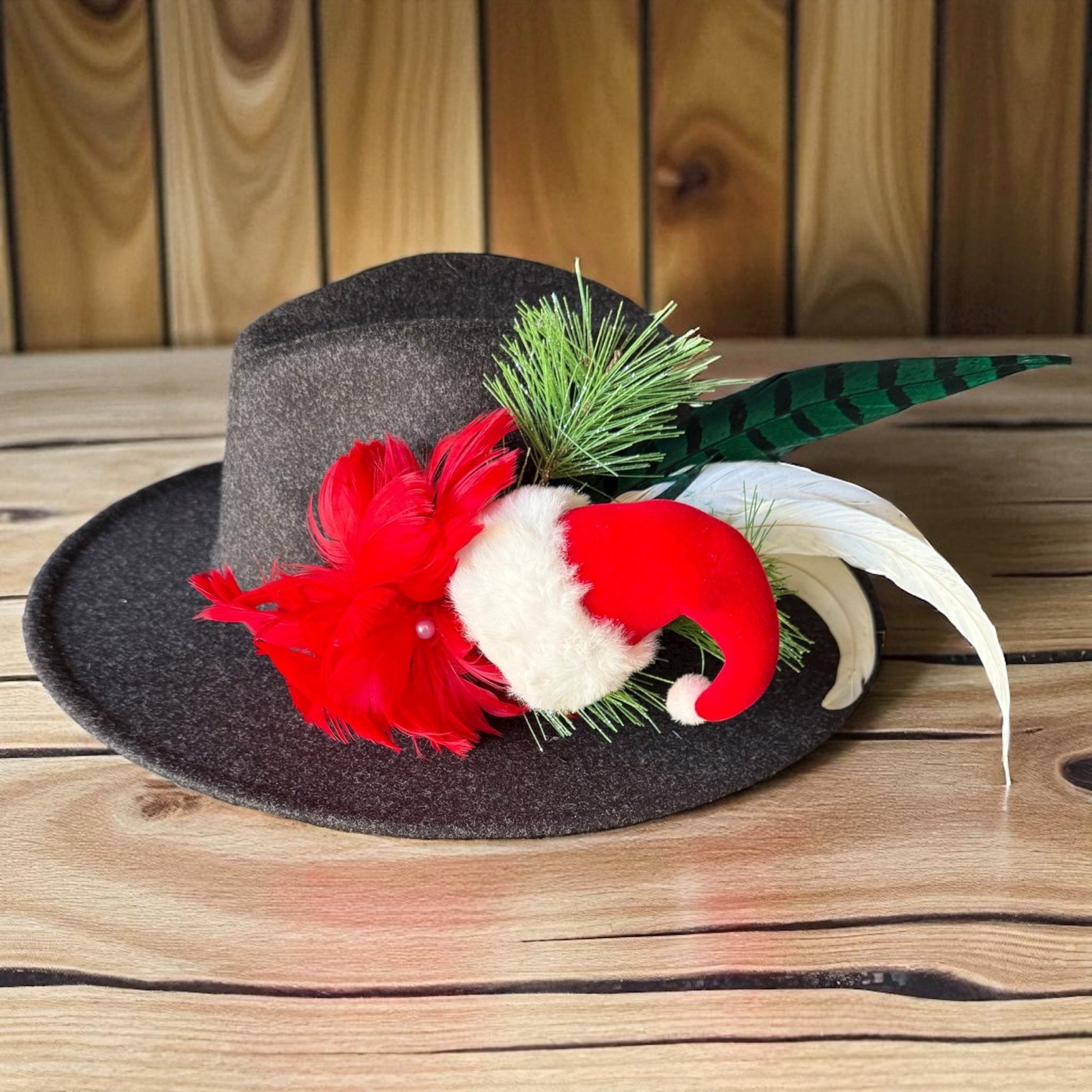 Santa’s Hat Hat Fascinator - Mad Gringa Hats & Boutique