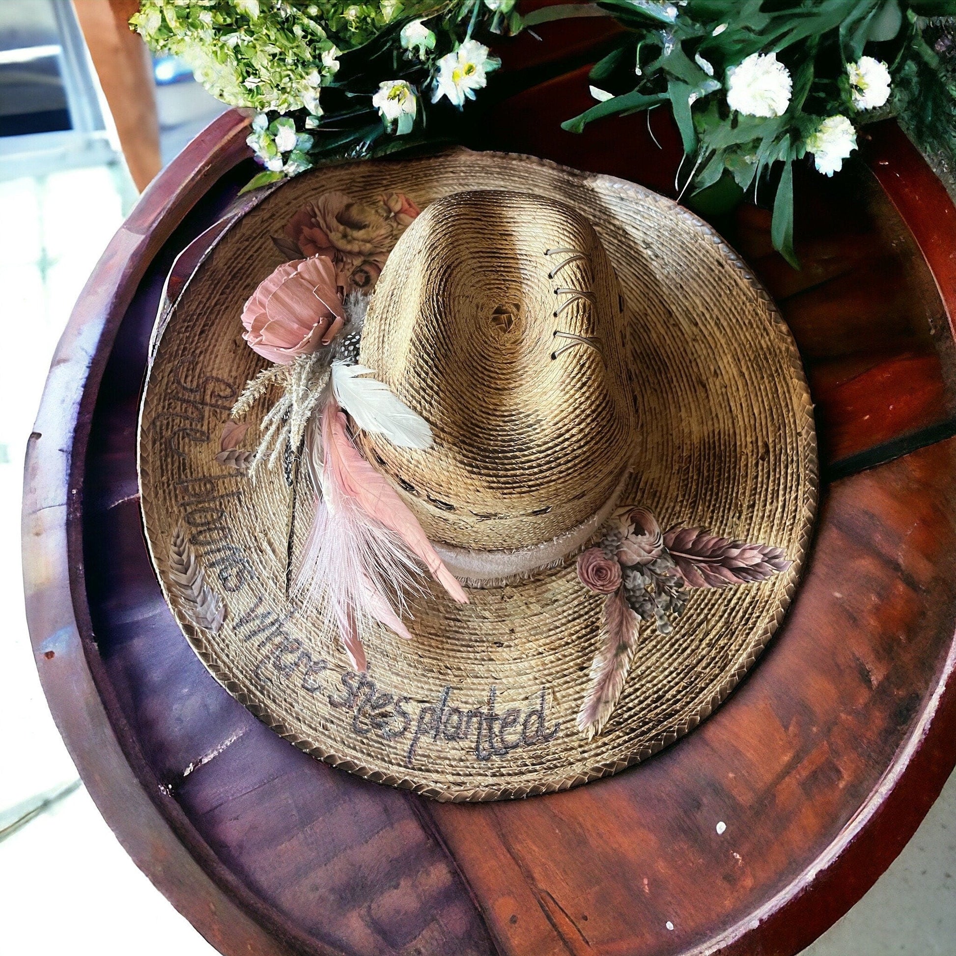She Blooms Where She’s Planted - Turquoise and Tinsel-Home of Mad Gringa Hat Bar