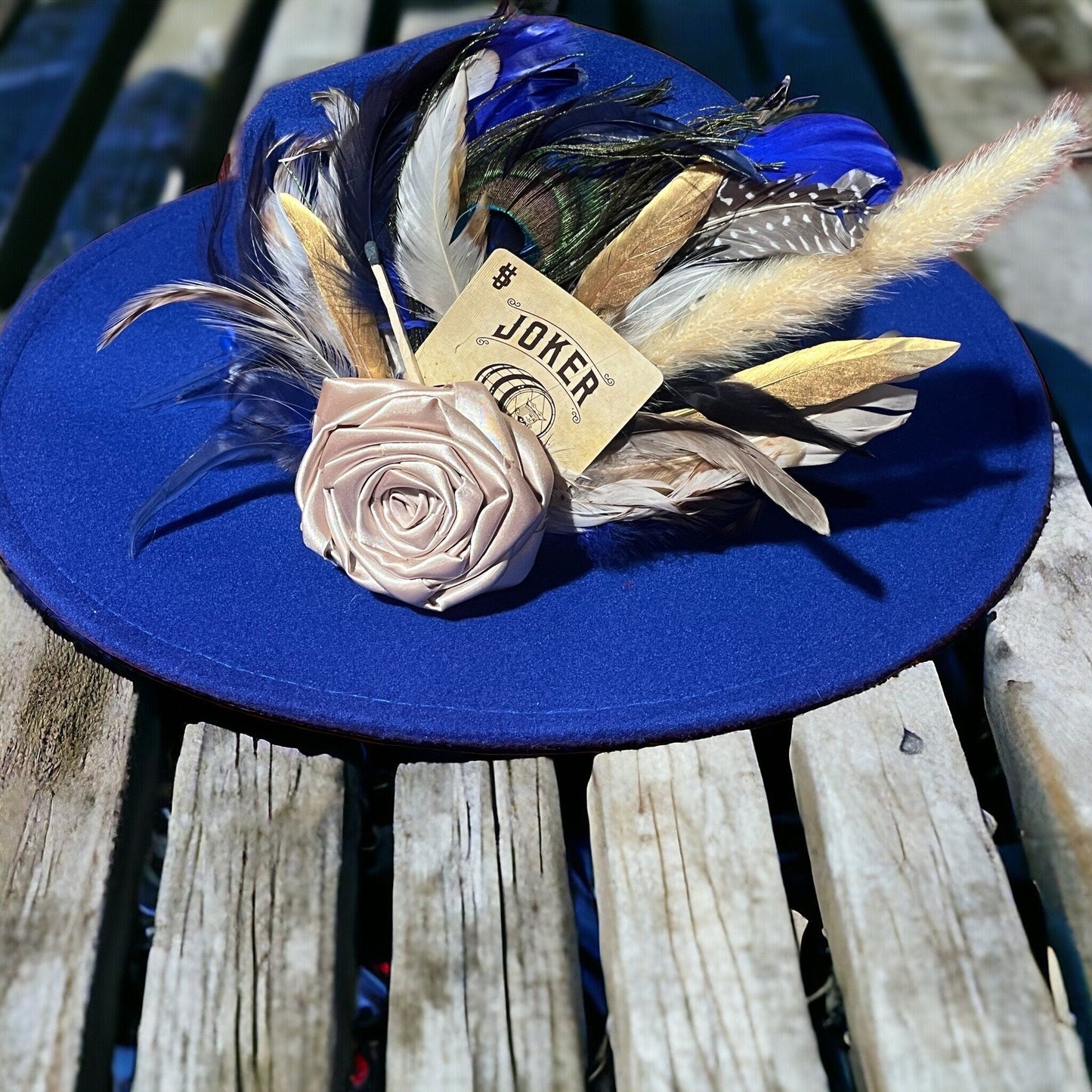 She’s Got The Blues Hat Fascinator - Turquoise and Tinsel-Home of Mad Gringa Hat Bar