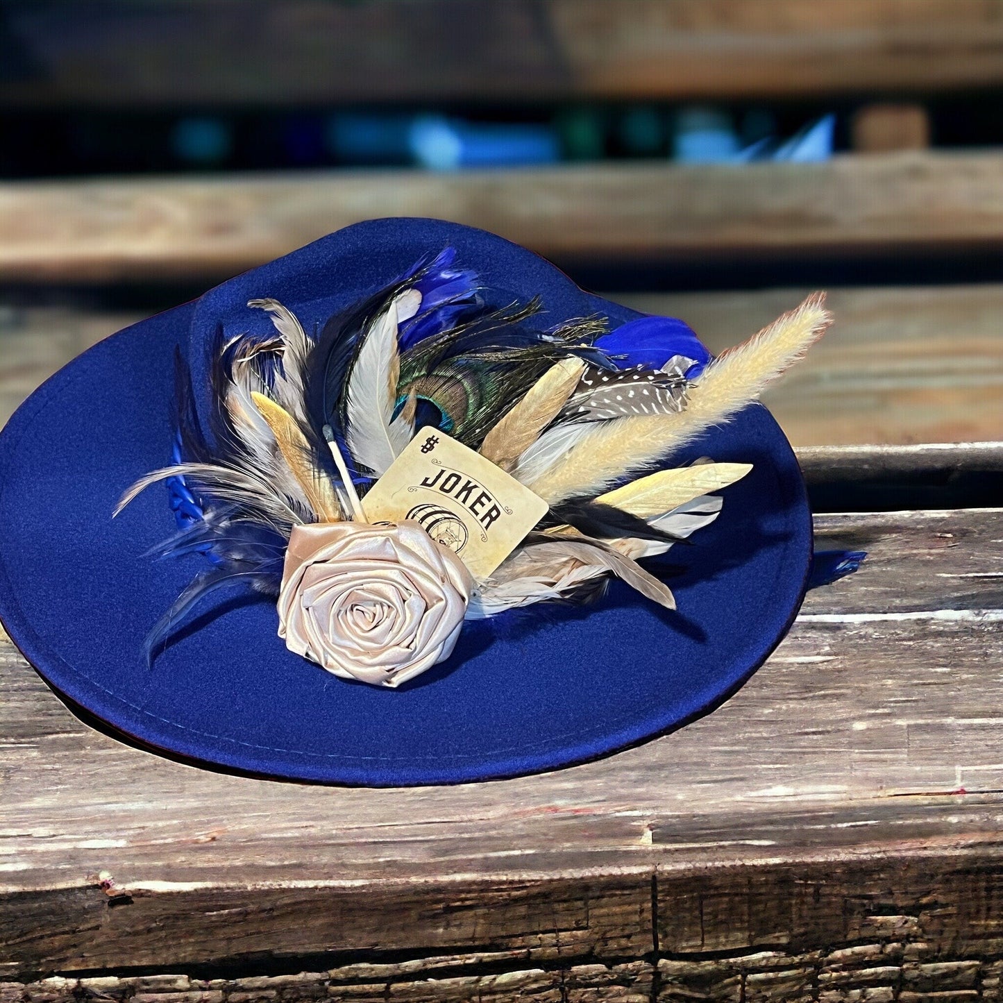 She’s Got The Blues Hat Fascinator - Turquoise and Tinsel-Home of Mad Gringa Hat Bar