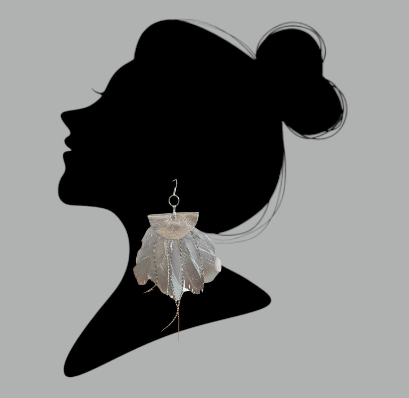 Silver Feather Earrings - Mad Gringa Hats & Boutique