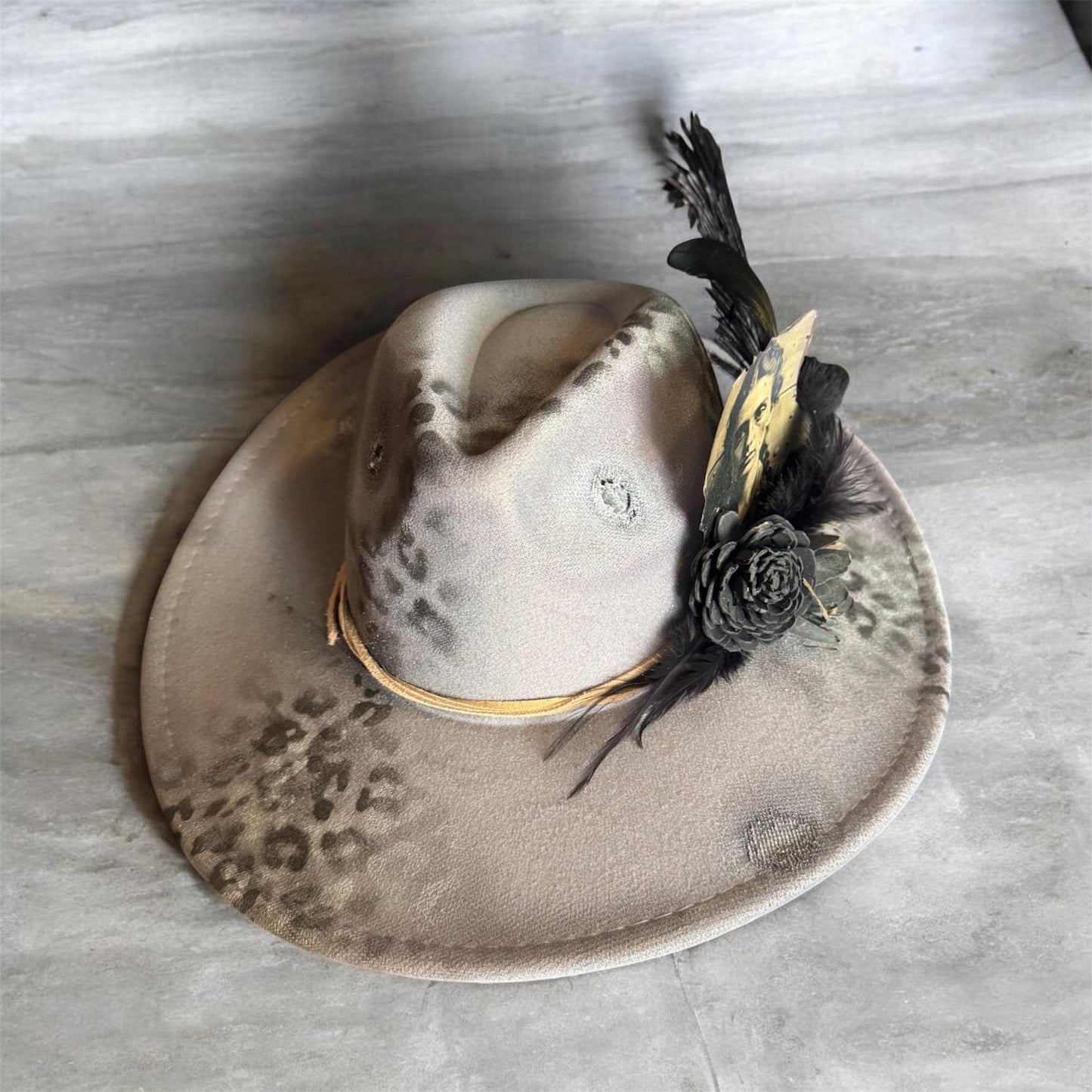 Sinister Belle Hat - Turquoise and Tinsel-Home of Mad Gringa Hat Bar
