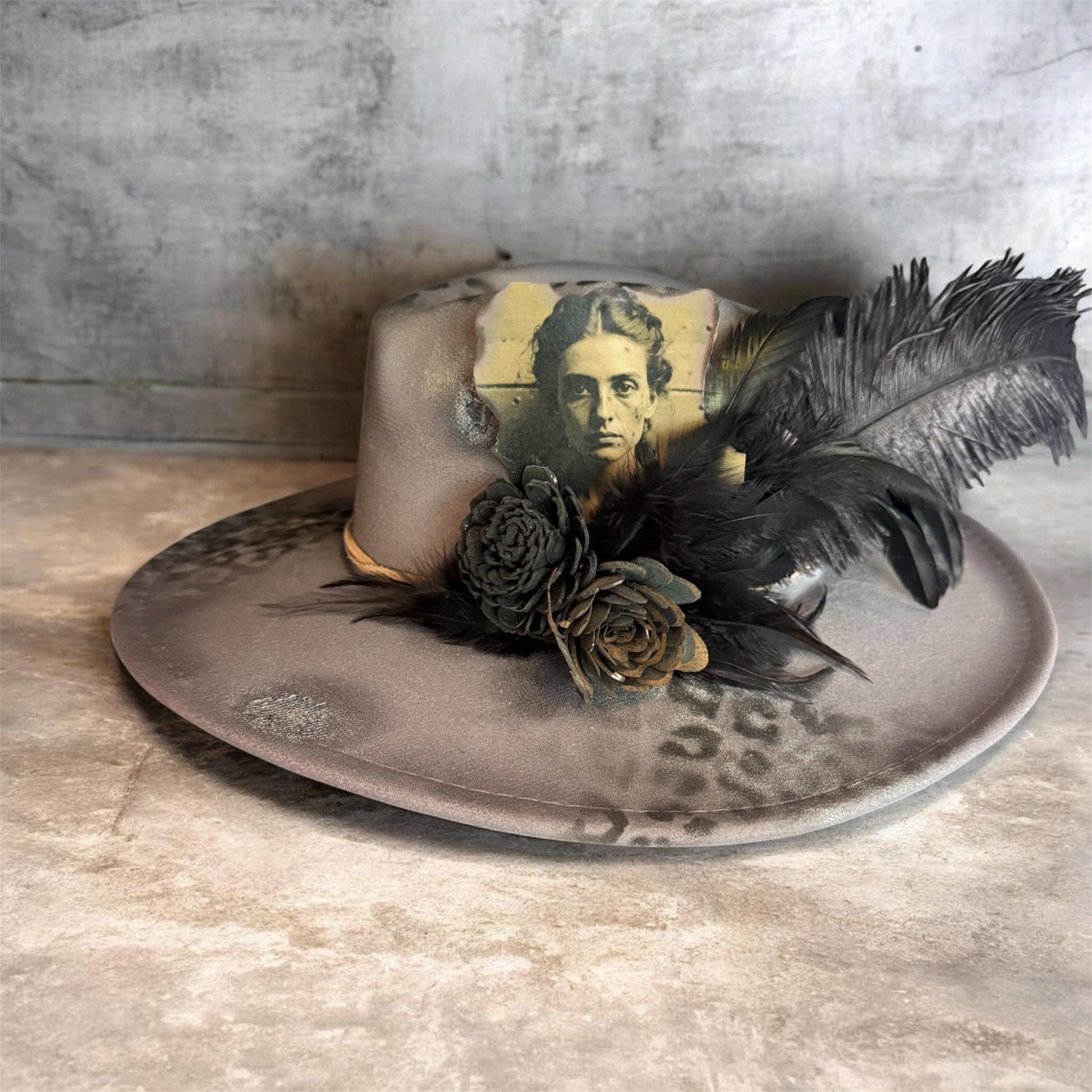 Sinister Belle Hat - Turquoise and Tinsel-Home of Mad Gringa Hat Bar