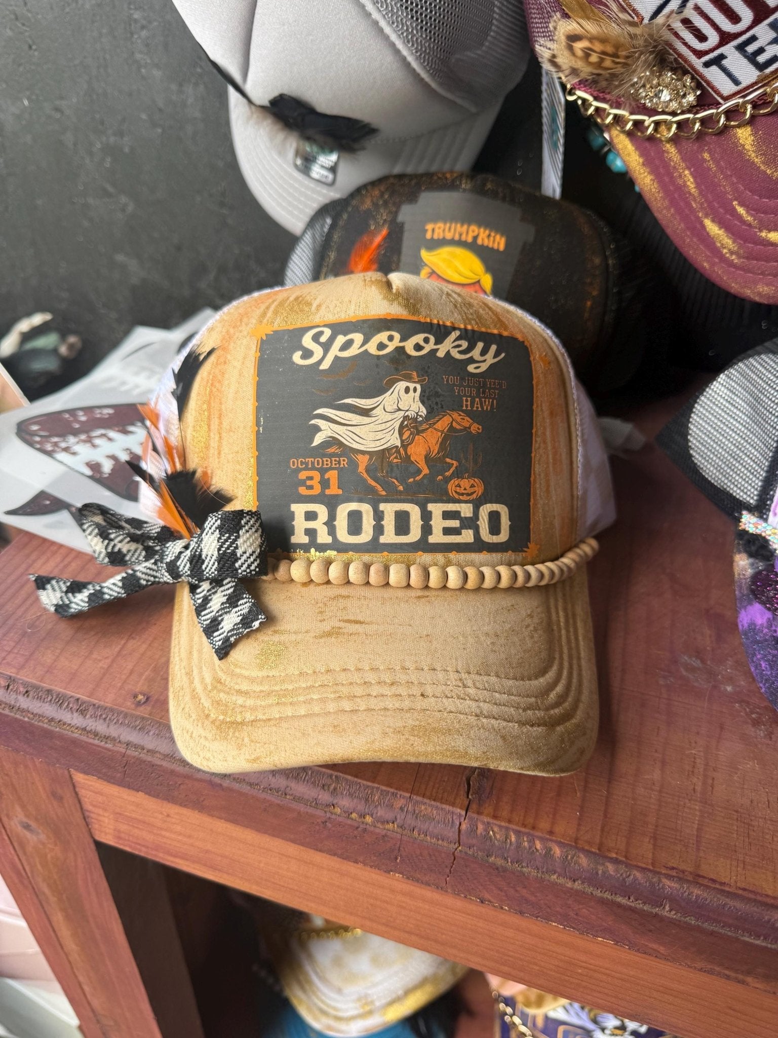 Spooky Rodeo Trucker Hat - Turquoise and Tinsel-Home of Mad Gringa Hat Bar