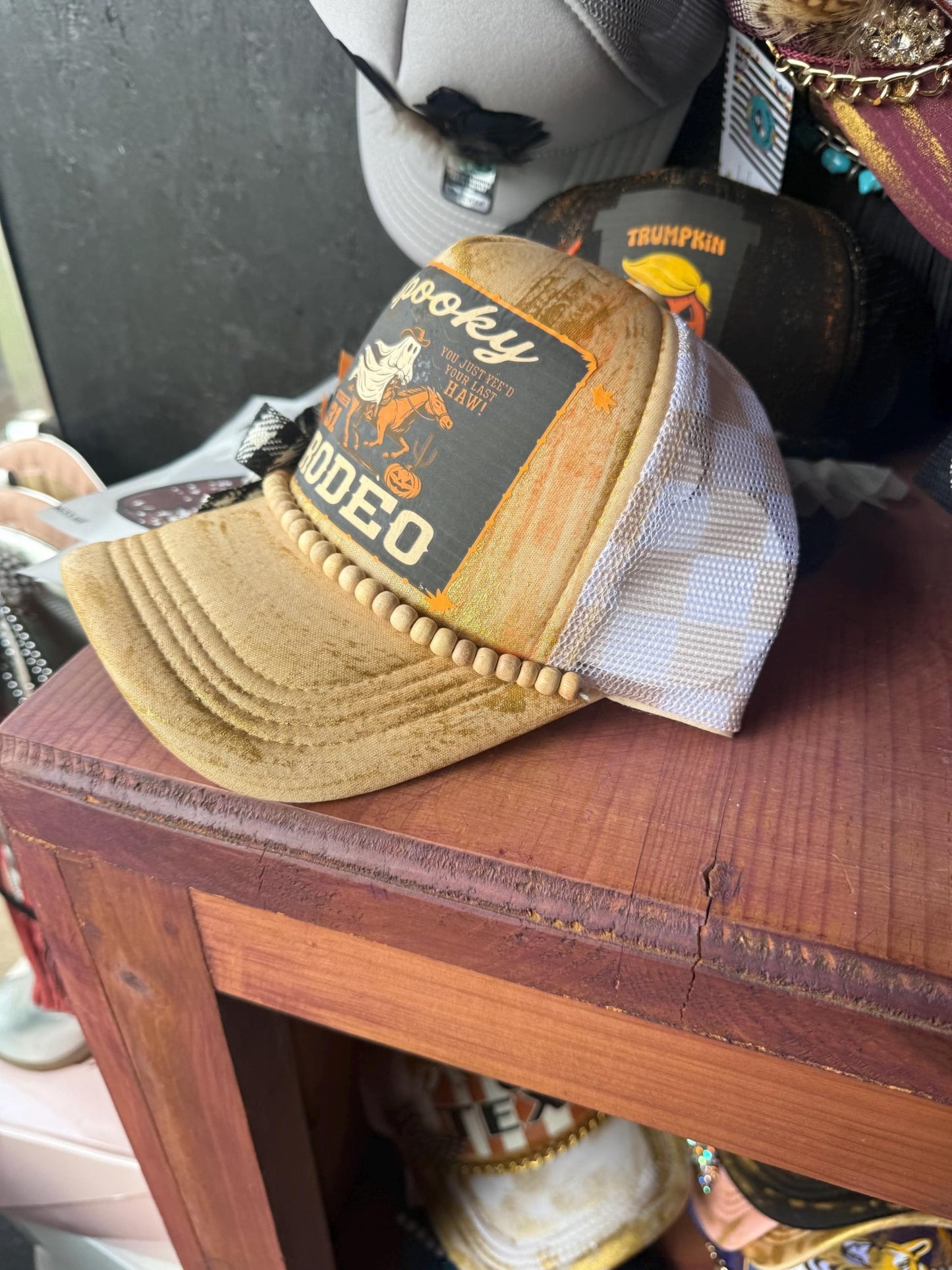Spooky Rodeo Trucker Hat - Turquoise and Tinsel-Home of Mad Gringa Hat Bar