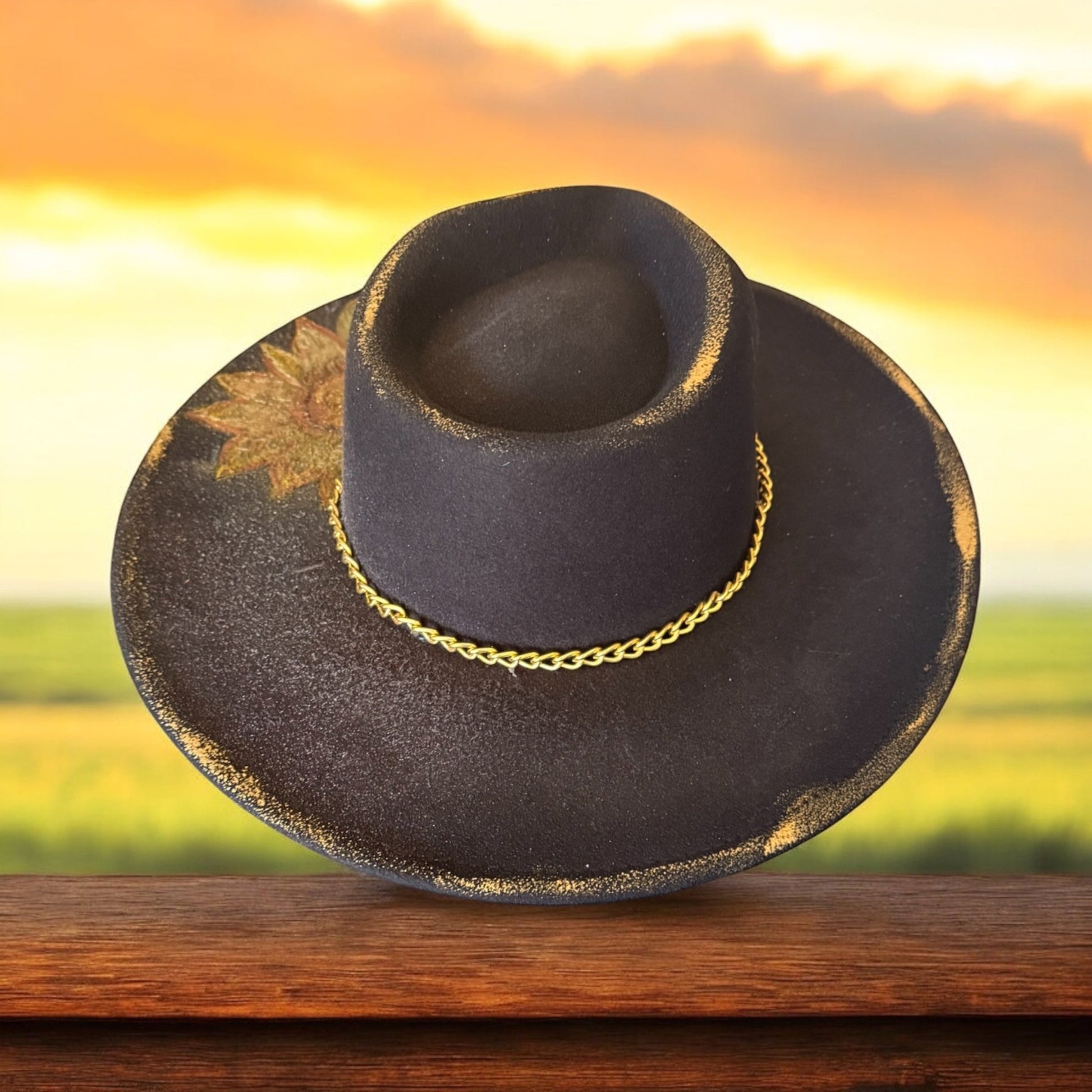 Sunflower Fever Burned Hat - Mad Gringa Hats & Boutique