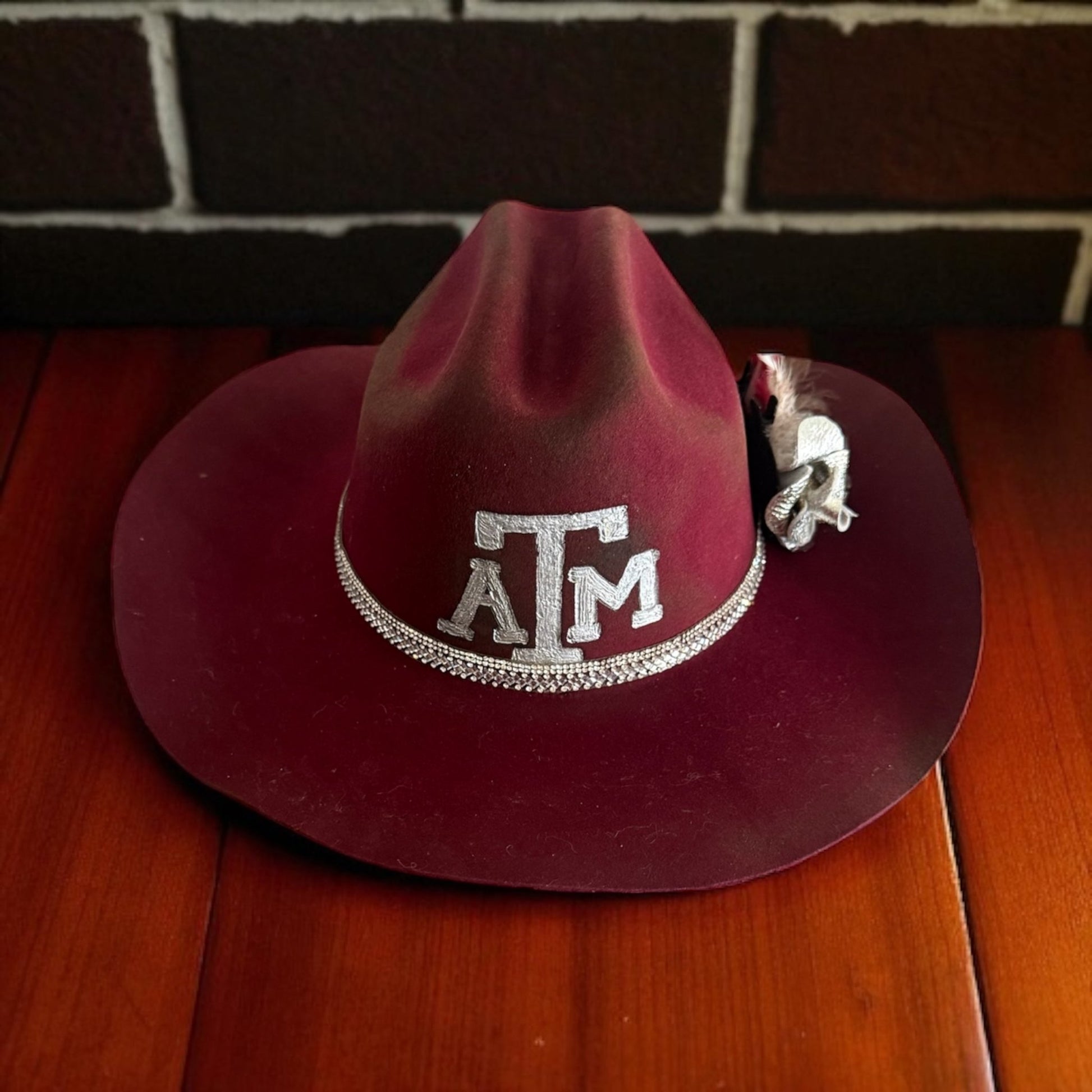 Texas A&M Burned Cowboy Hat and Fascinator - Mad Gringa Hats & Boutique