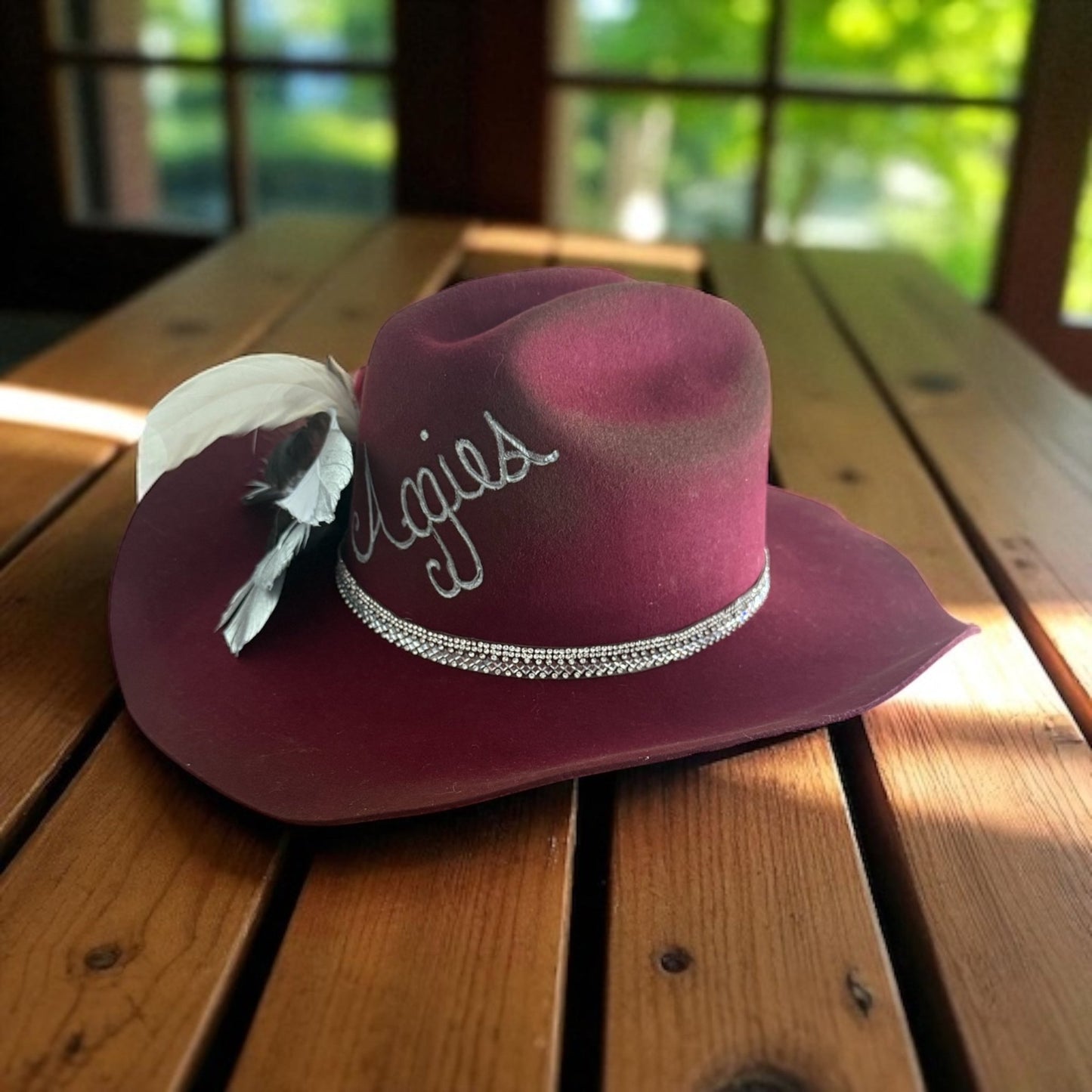 Texas A&M Burned Cowboy Hat and Fascinator - Mad Gringa Hats & Boutique