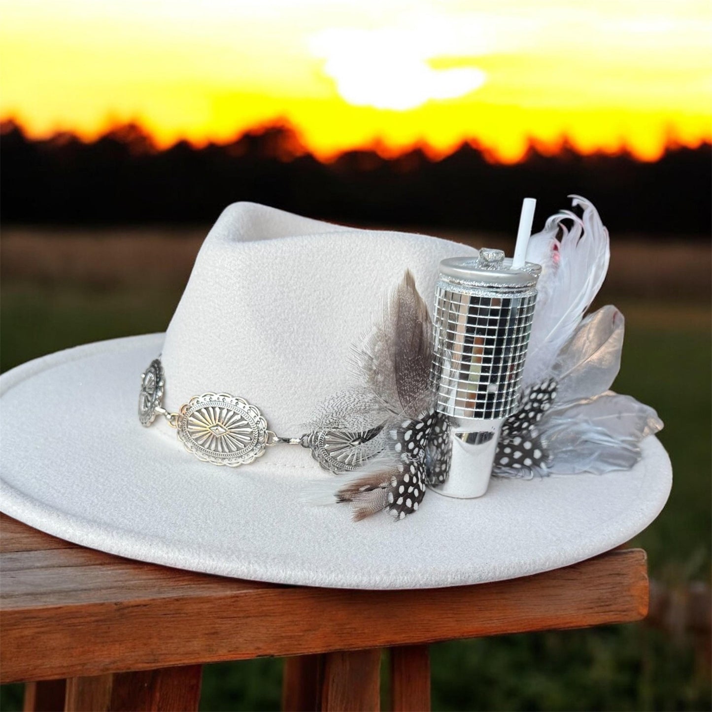 The Cup Hat Fascinator - Turquoise and Tinsel-Home of Mad Gringa Hat Bar