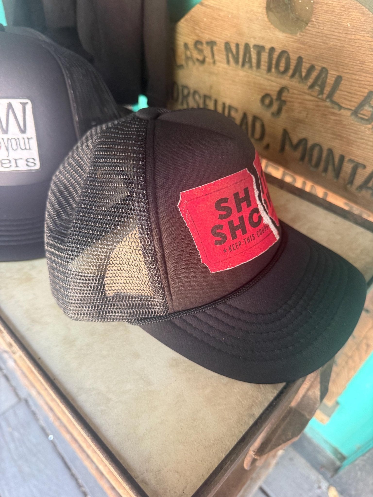Ticket to the Sh!tshow Trucker Hat - Turquoise and Tinsel-Home of Mad Gringa Hat Bar