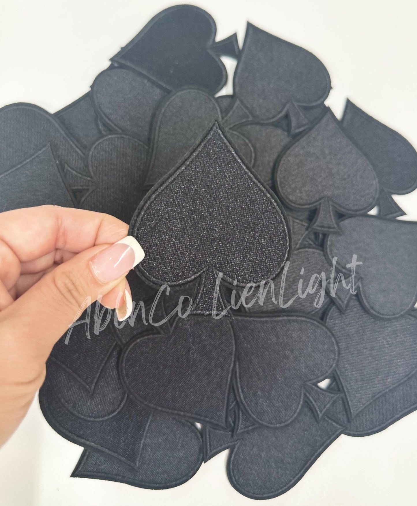 Trucker hat patches 3” black spade embroidery patch iron on - Mad Gringa Hats & Boutique