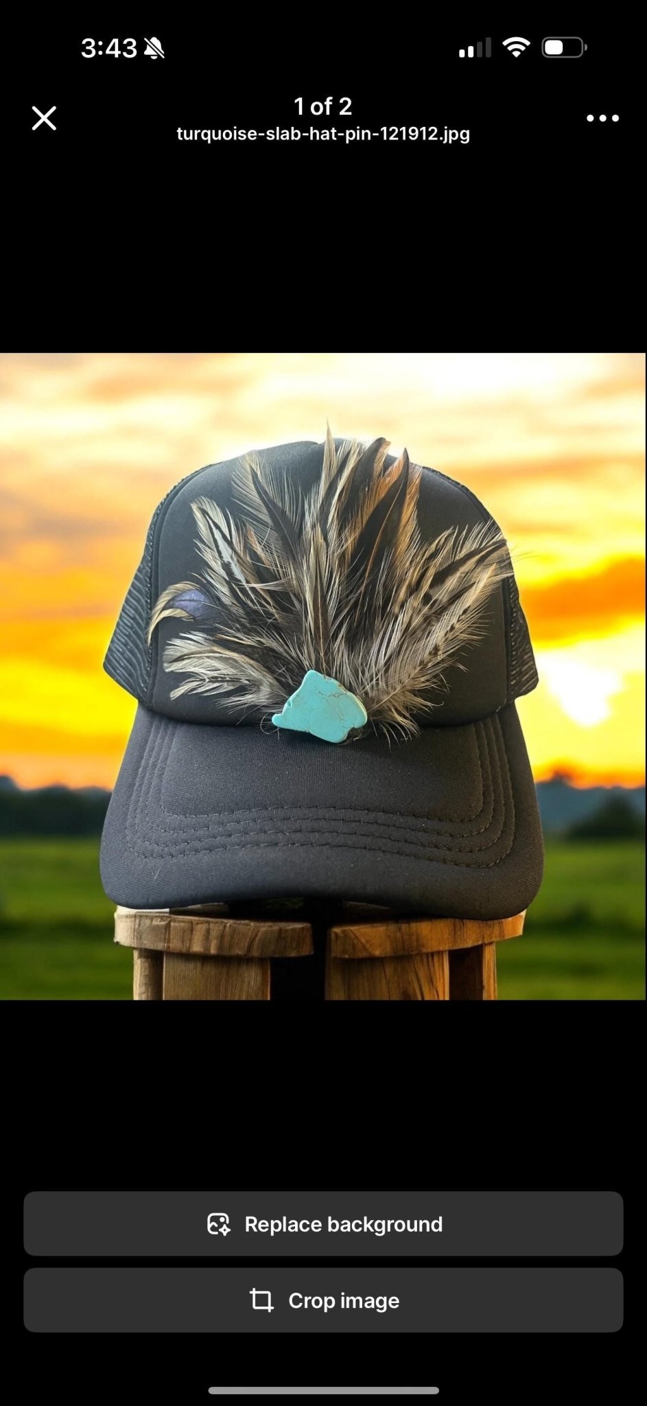 Turquoise Slab Hat Pin - Turquoise and Tinsel-Home of Mad Gringa Hat Bar