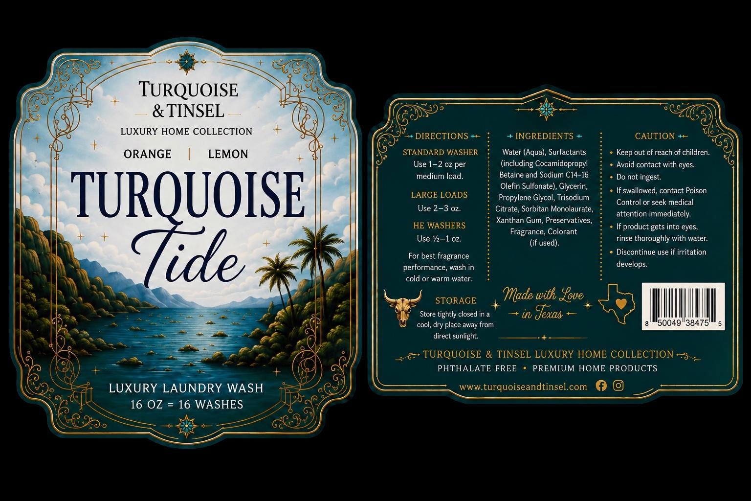 Turquoise Tide Luxury Laundry Wash - Turquoise and Tinsel-Home of Mad Gringa Hat Bar