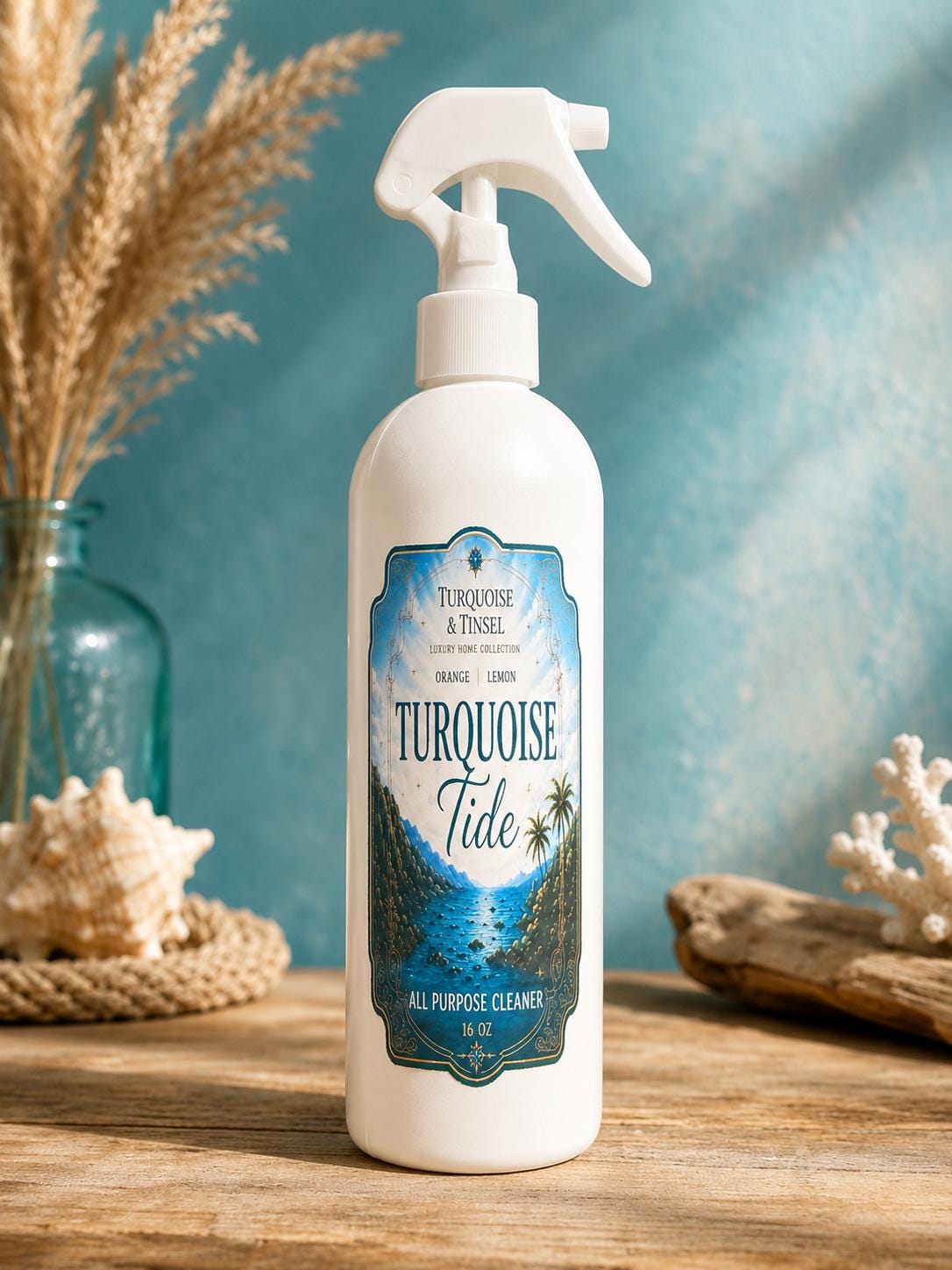 Turquoise Tide Luxury Surface Cleaner - Turquoise and Tinsel-Home of Mad Gringa Hat Bar