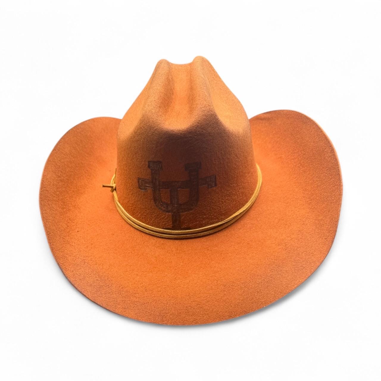 UT Longhorn Burned Cowboy Hat For Men - Turquoise and Tinsel-Home of Mad Gringa Hat Bar