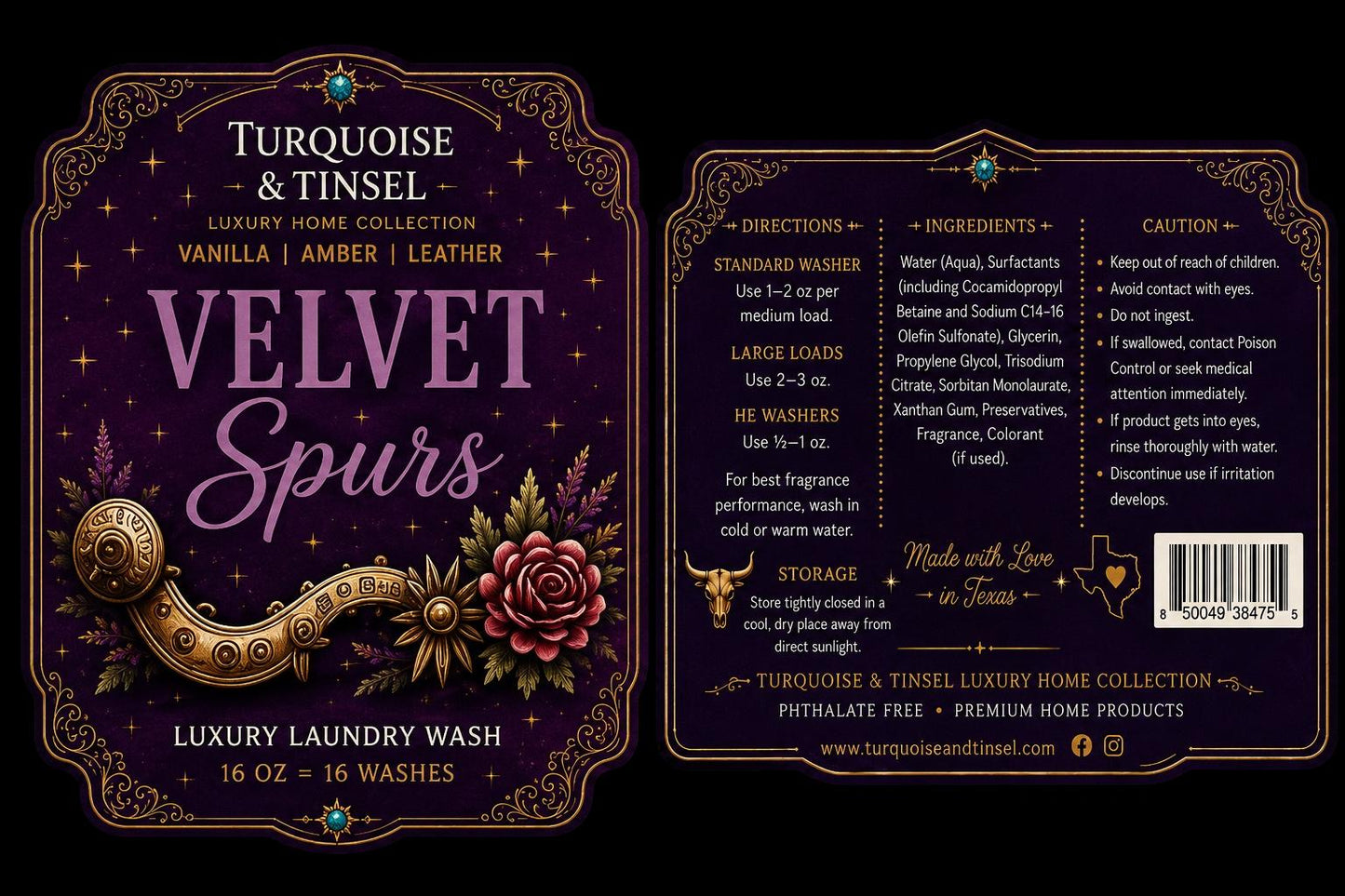 Velvet Spurs Luxury Laundry Wash - Turquoise and Tinsel-Home of Mad Gringa Hat Bar