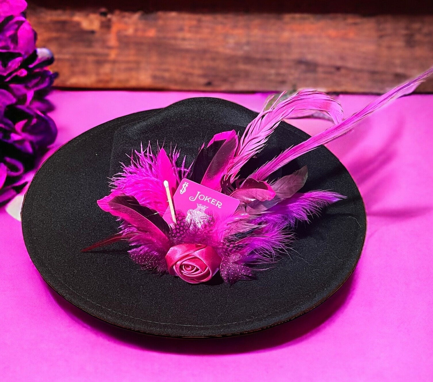 We Wear Pink on Wednesdays Hat Fascinator - Turquoise and Tinsel-Home of Mad Gringa Hat Bar