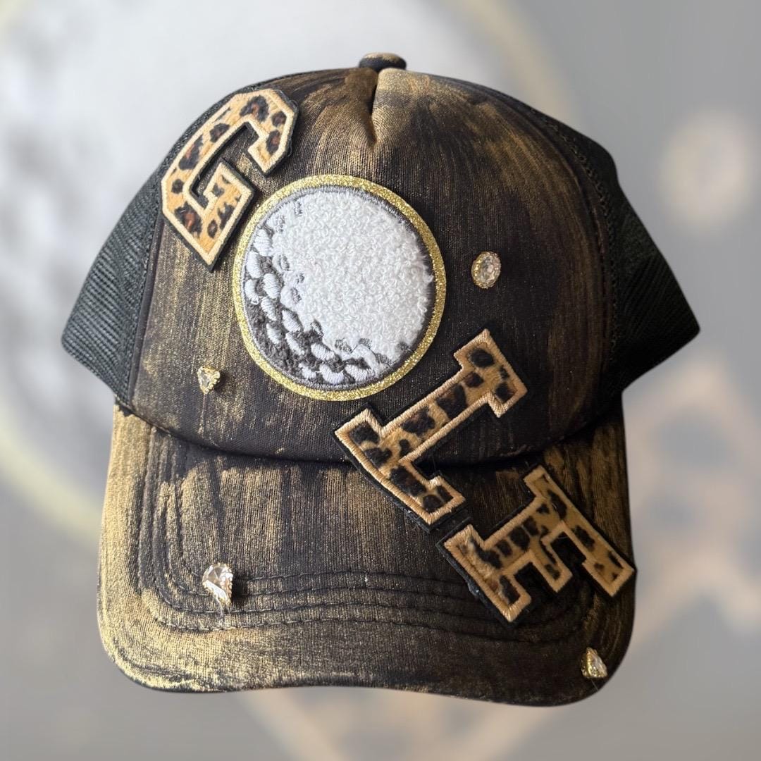 Wild GOLF Trucker Hat - Turquoise and Tinsel-Home of Mad Gringa Hat Bar